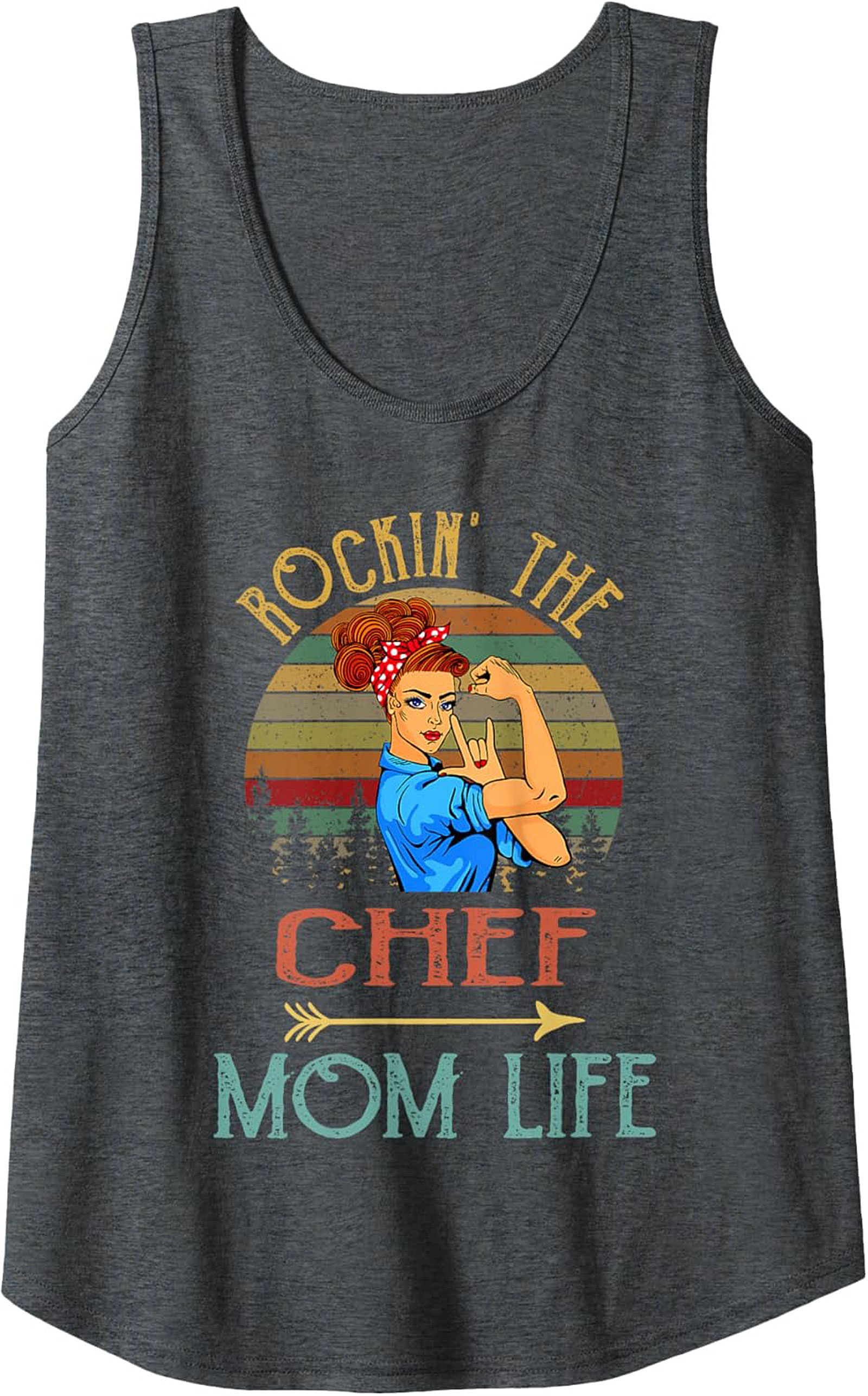 Chef Mom Tank Top Rockin' The Mom Life Graphic Sleeveless Shirt