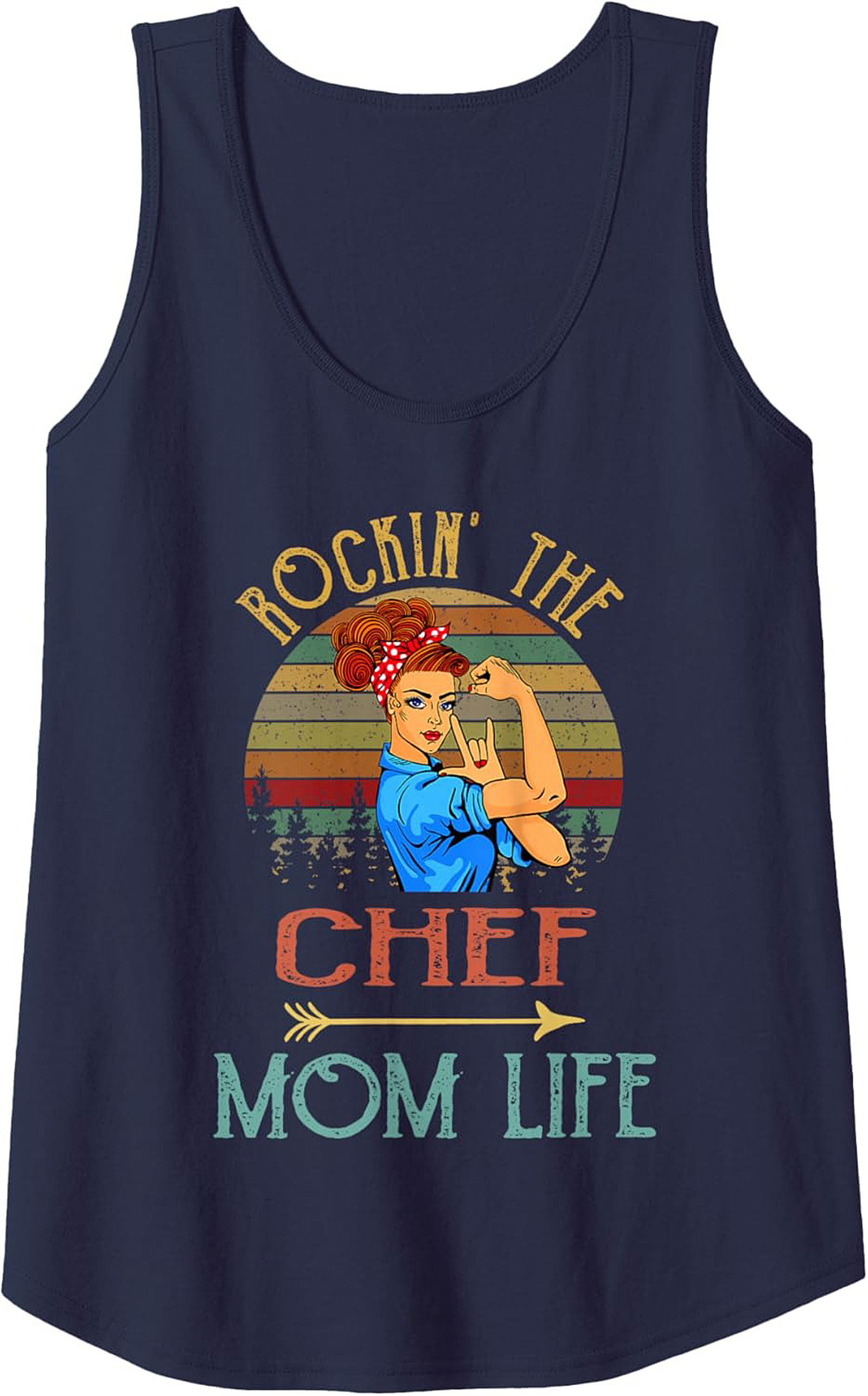 Chef Mom Tank Top Rockin' The Mom Life Graphic Sleeveless Shirt