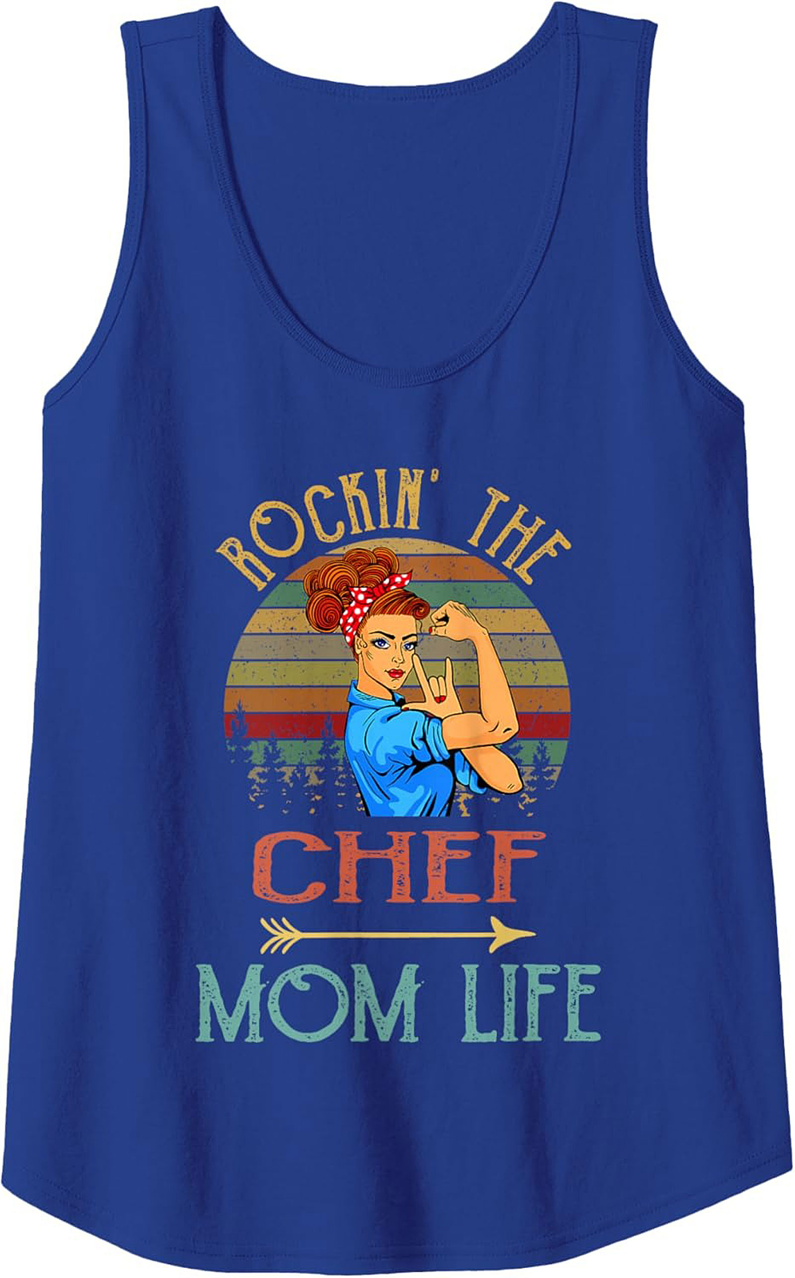 Chef Mom Tank Top Rockin' The Mom Life Graphic Sleeveless Shirt
