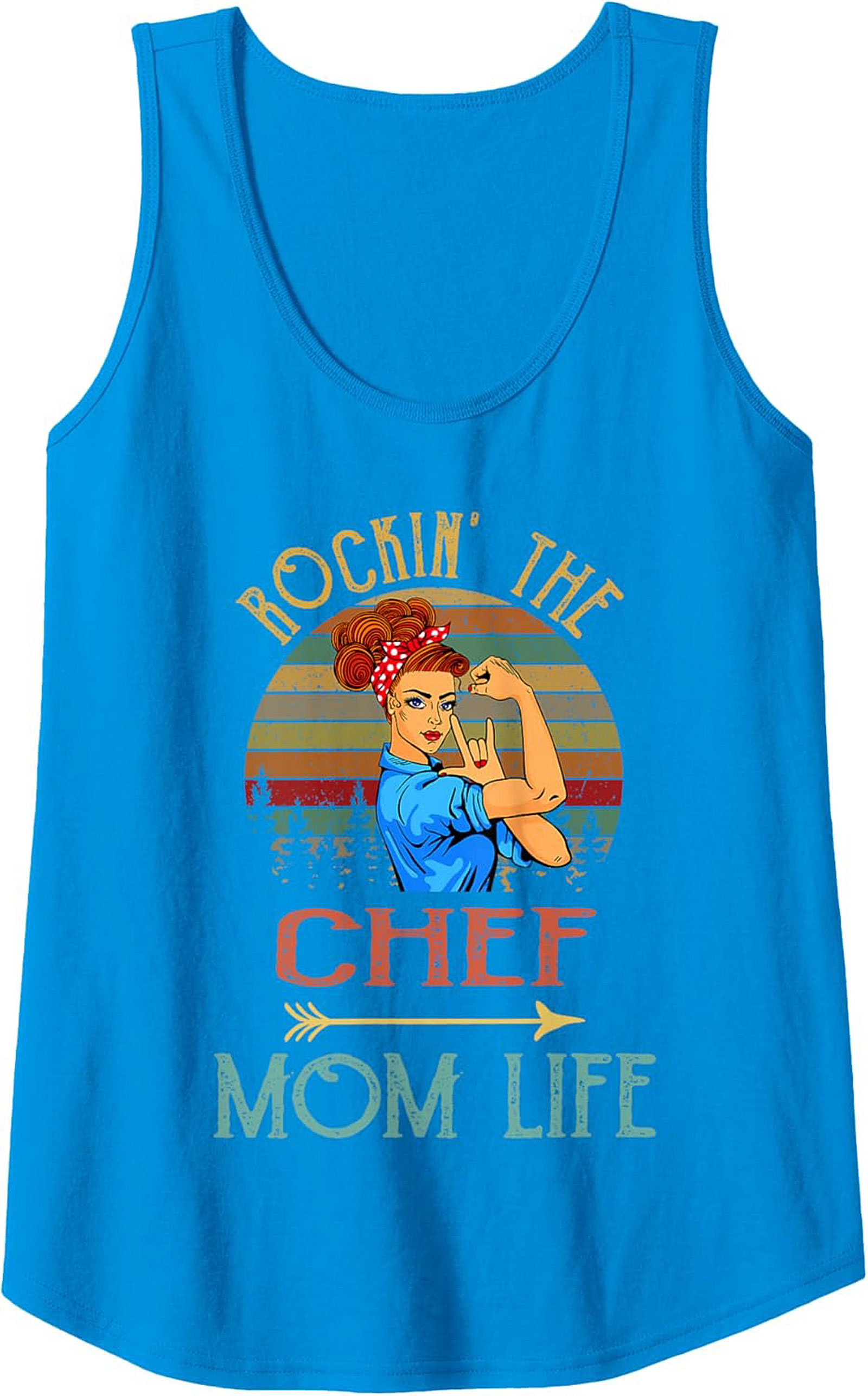 Chef Mom Tank Top Rockin' The Mom Life Graphic Sleeveless Shirt