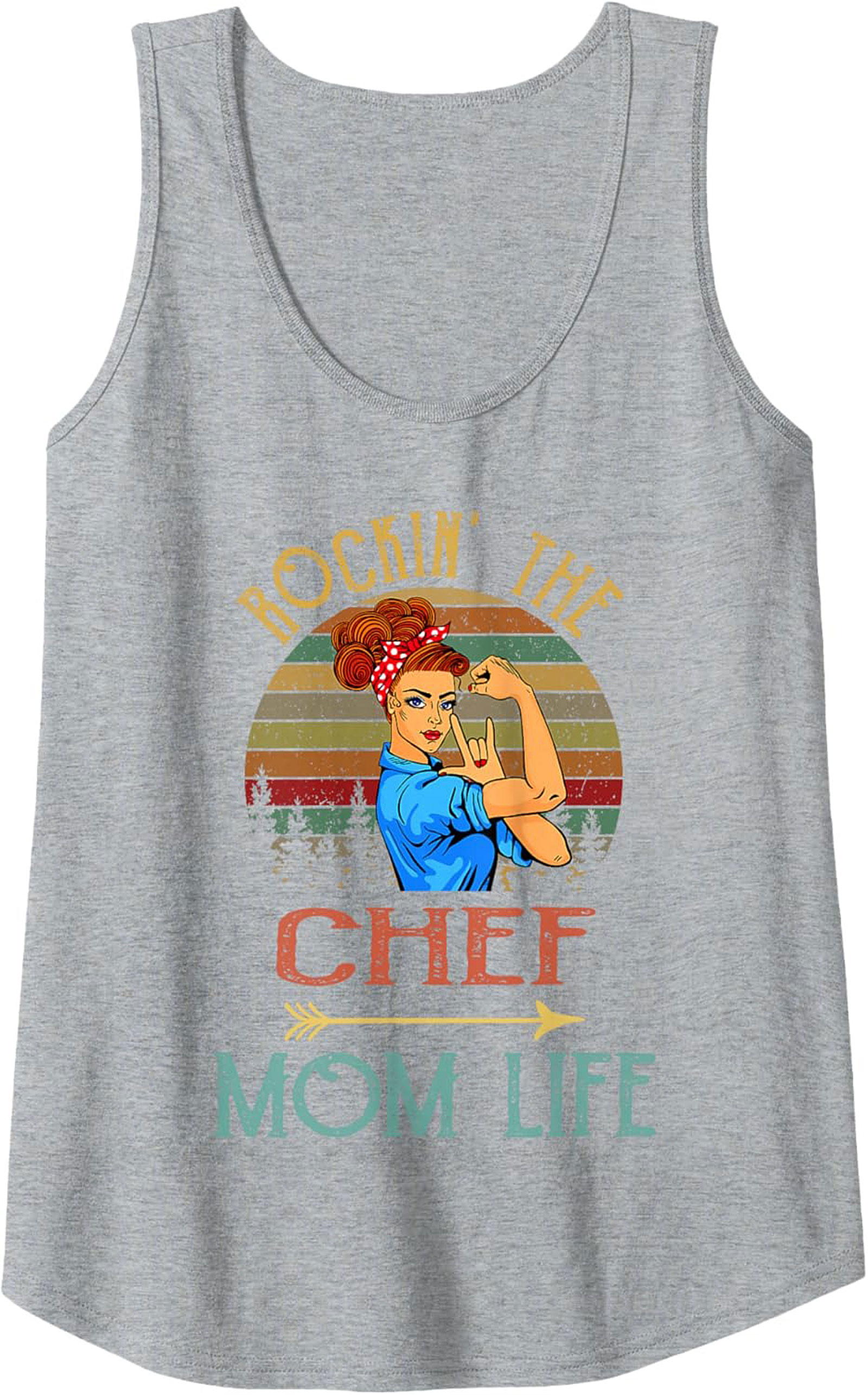 Chef Mom Tank Top Rockin' The Mom Life Graphic Sleeveless Shirt