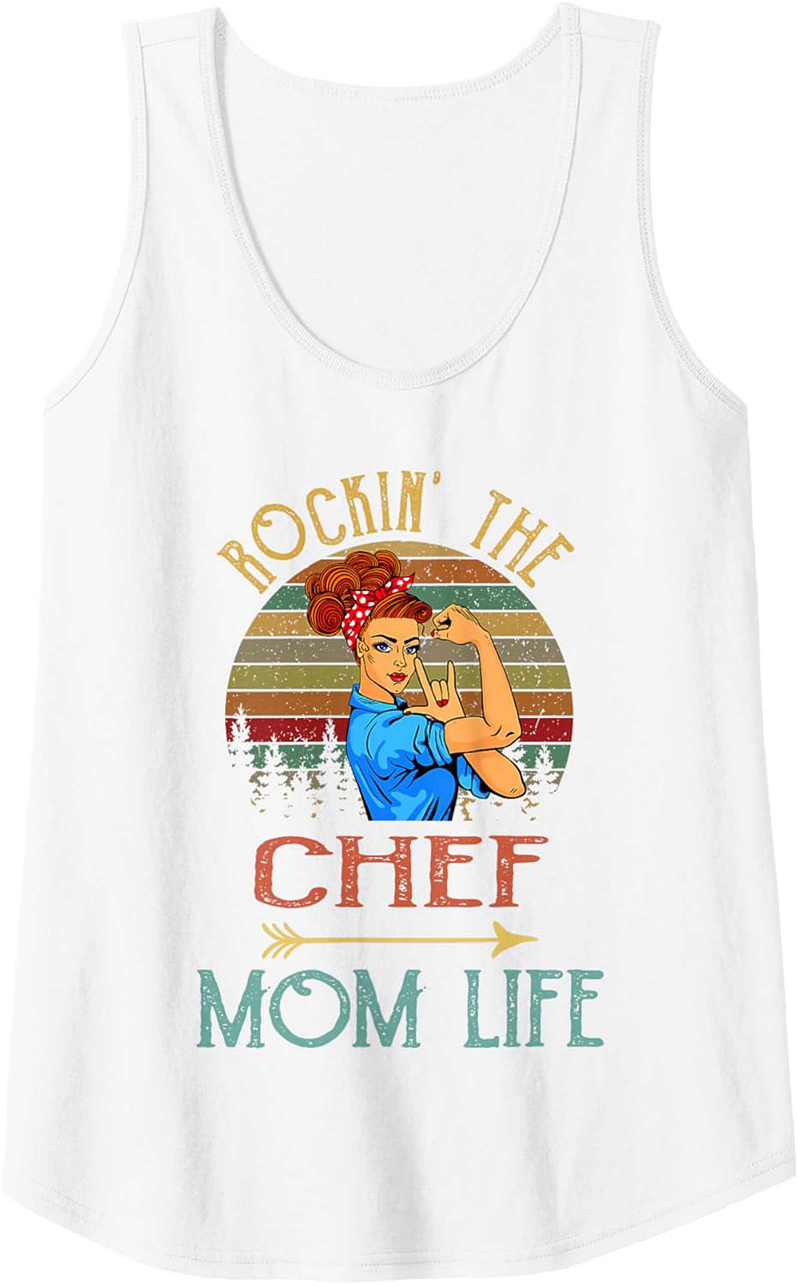 Chef Mom Tank Top Rockin' The Mom Life Graphic Sleeveless Shirt