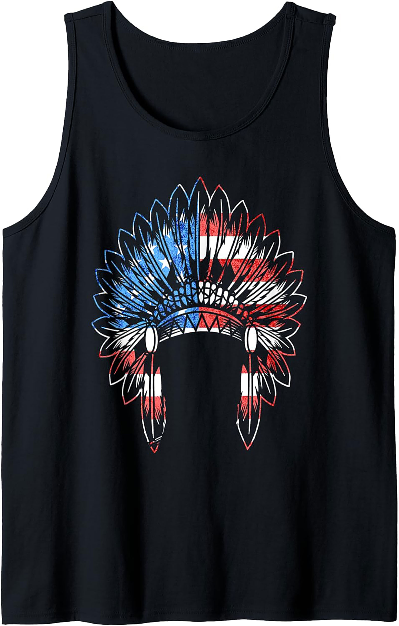 American Flag Headdress Tank Top Unisex Sleeveless Shirt