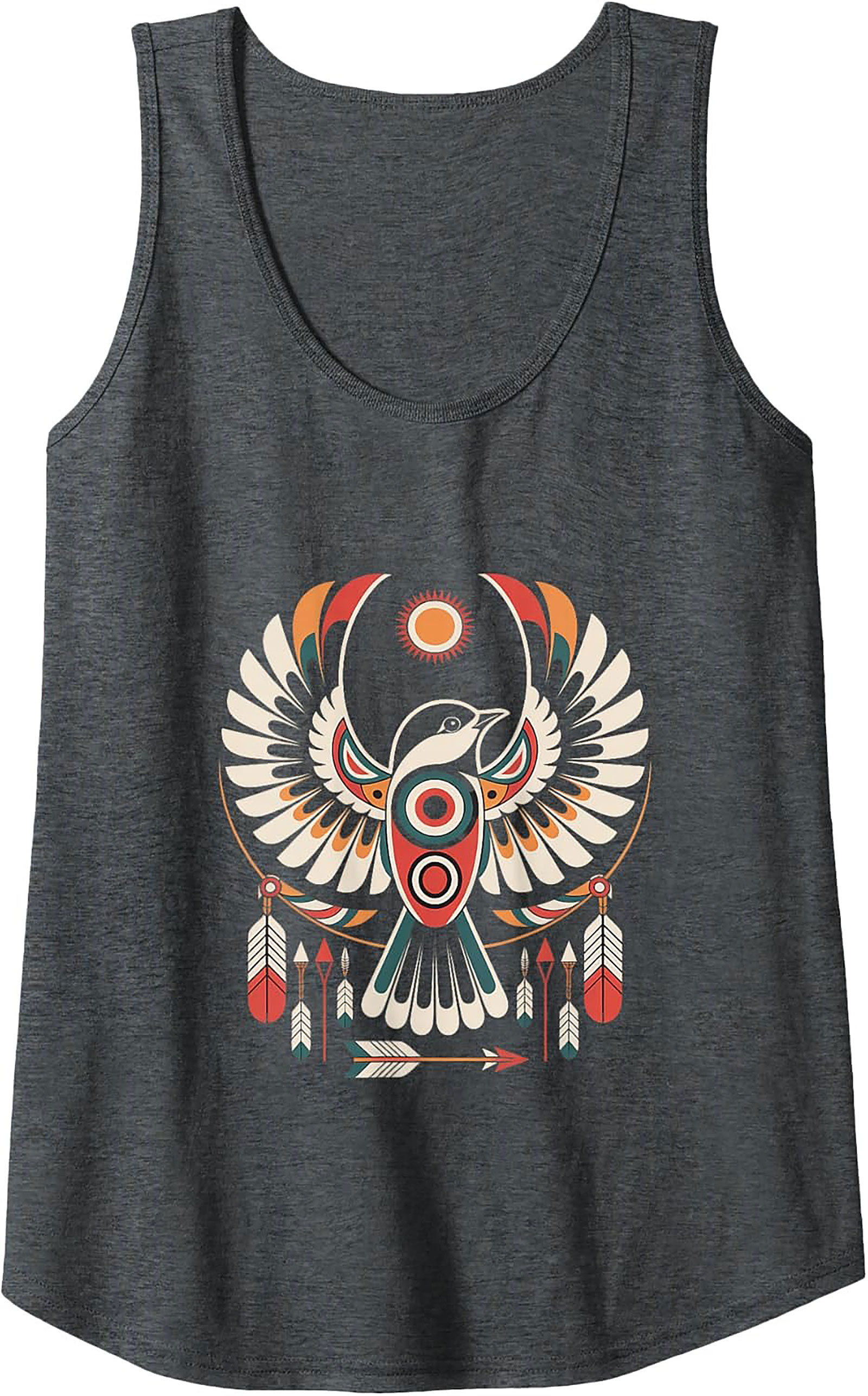 Tribal Thunderbird Graphic Tank Boho Summer Sleeveless Shirt