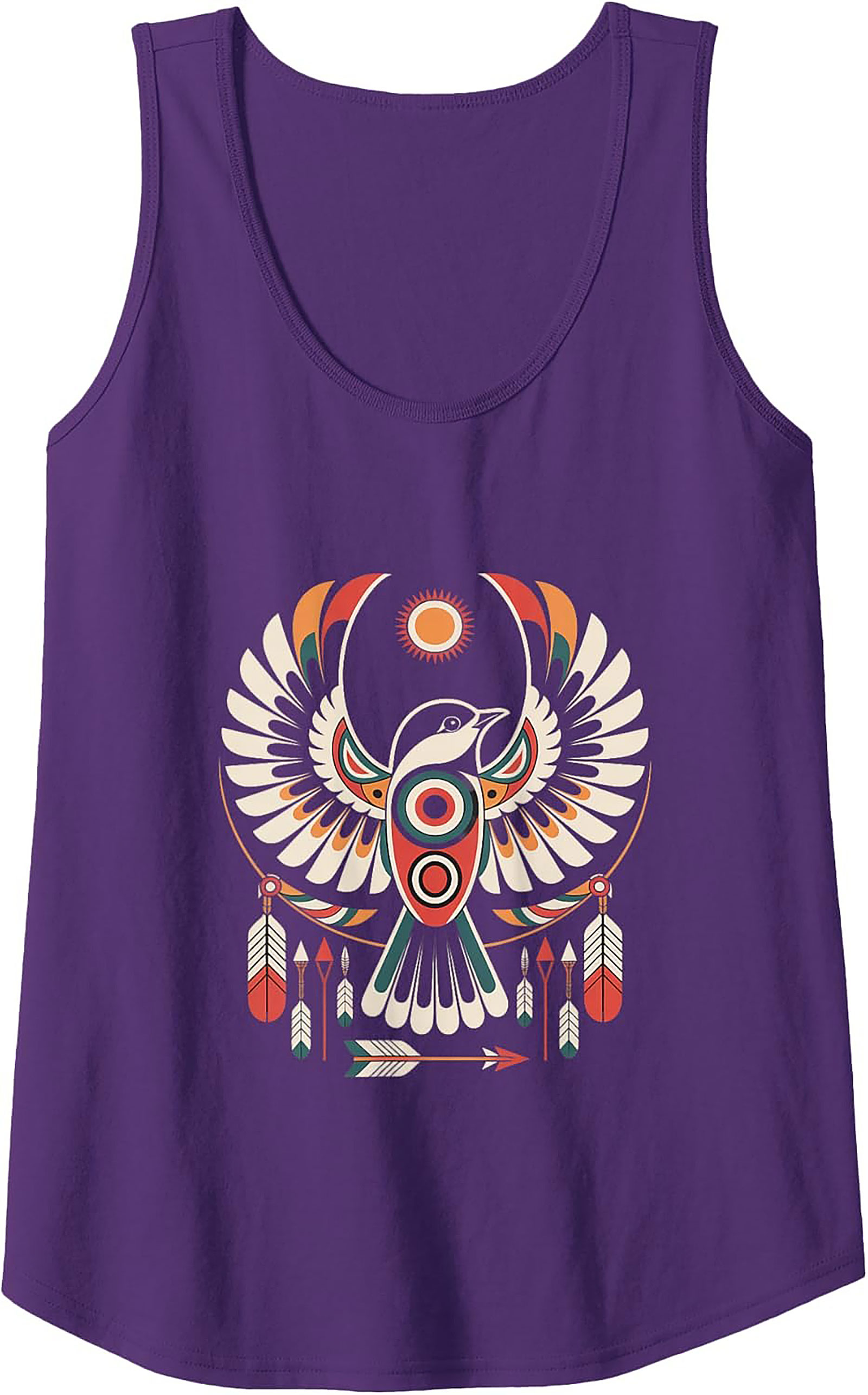 Tribal Thunderbird Graphic Tank Boho Summer Sleeveless Shirt