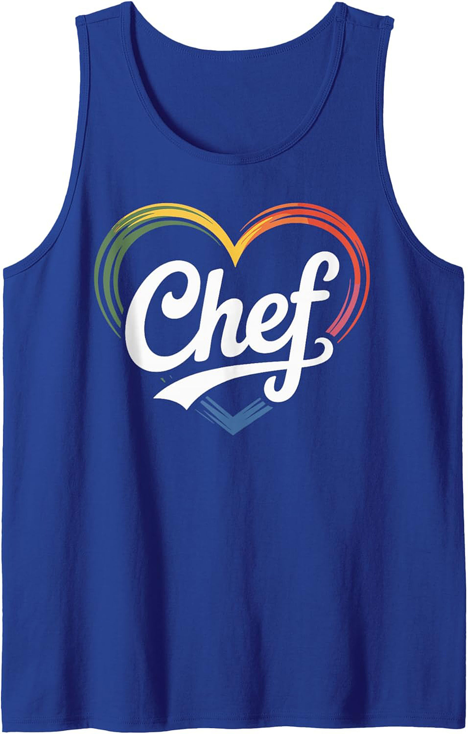 Chef Tank Top Rainbow Heart Graphic Sleeveless Shirt
