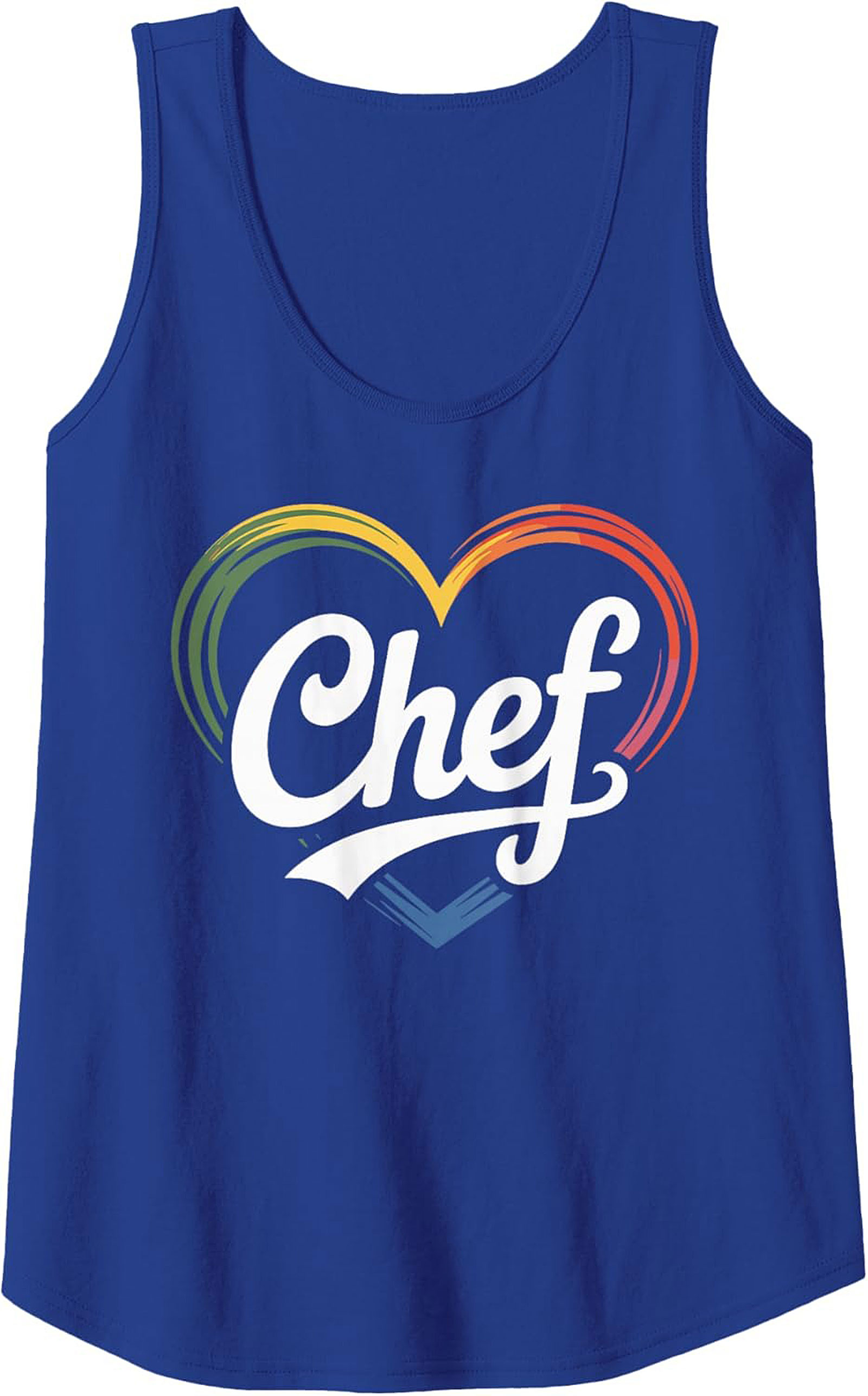 Chef Tank Top Rainbow Heart Graphic Sleeveless Shirt