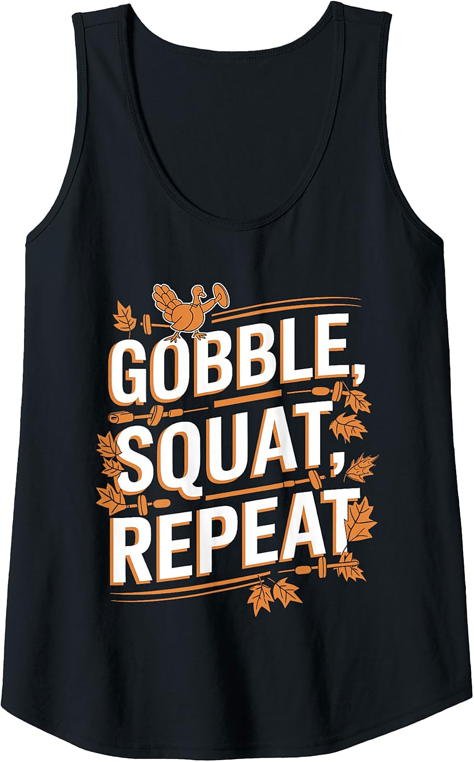 Gobble Squat Repeat Tank Top | Thanksgiving Fitness Gym Tee