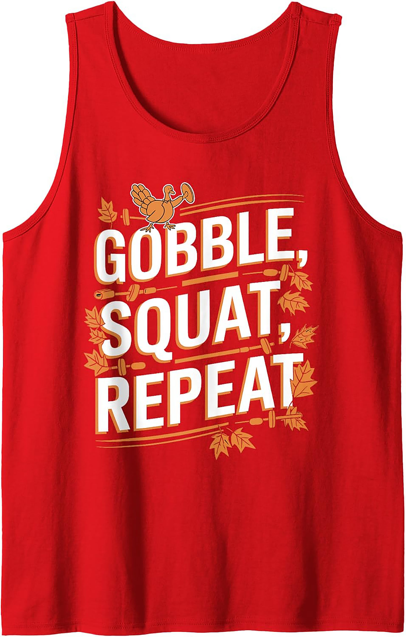 Gobble Squat Repeat Tank Top | Thanksgiving Fitness Gym Tee