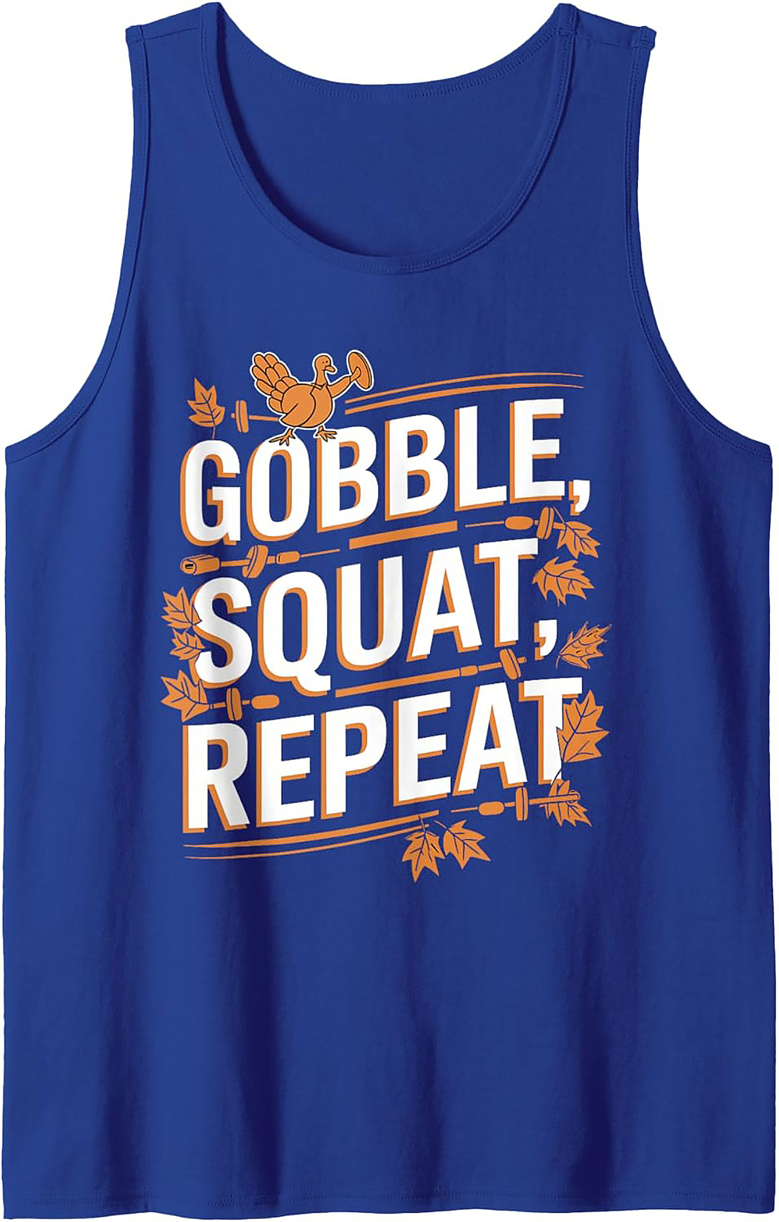 Gobble Squat Repeat Tank Top | Thanksgiving Fitness Gym Tee