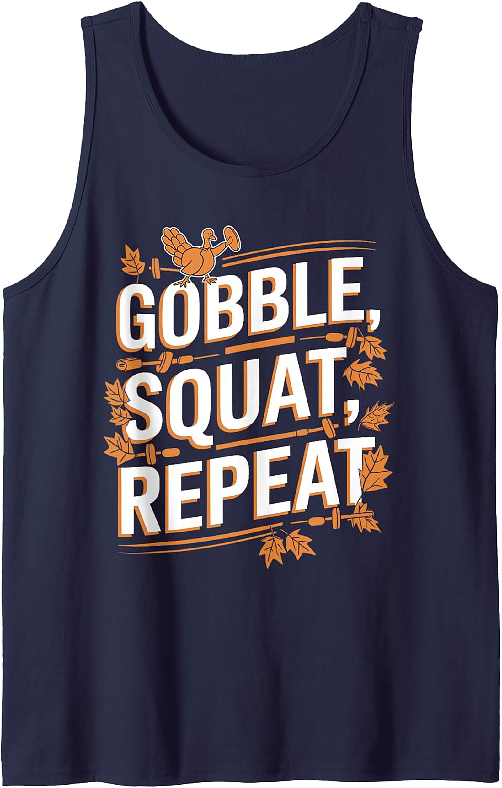 Gobble Squat Repeat Tank Top | Thanksgiving Fitness Gym Tee