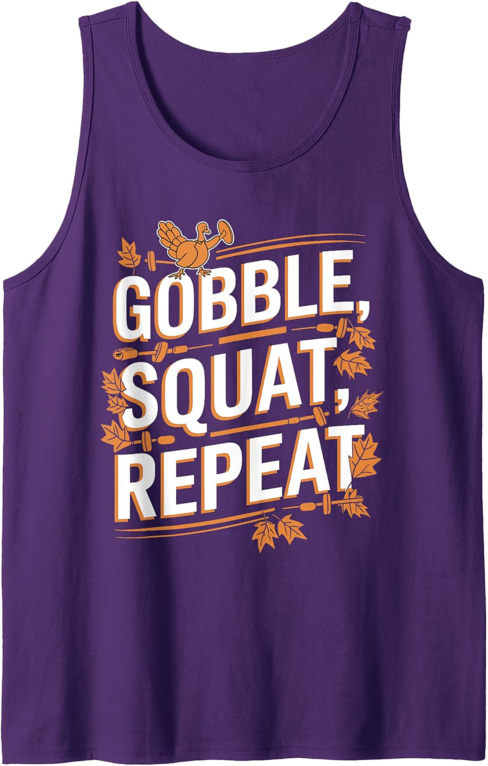 Gobble Squat Repeat Tank Top | Thanksgiving Fitness Gym Tee
