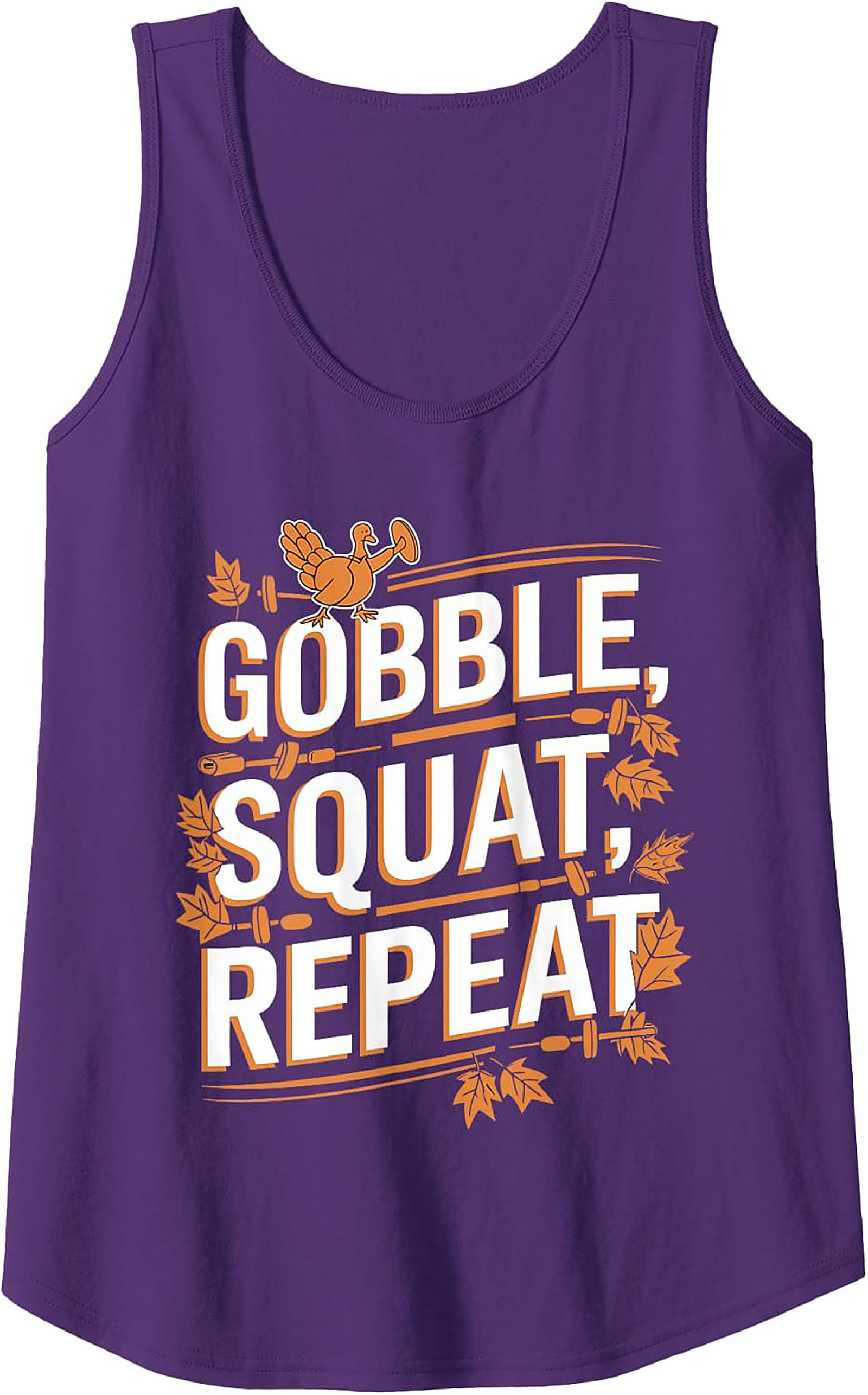 Gobble Squat Repeat Tank Top | Thanksgiving Fitness Gym Tee