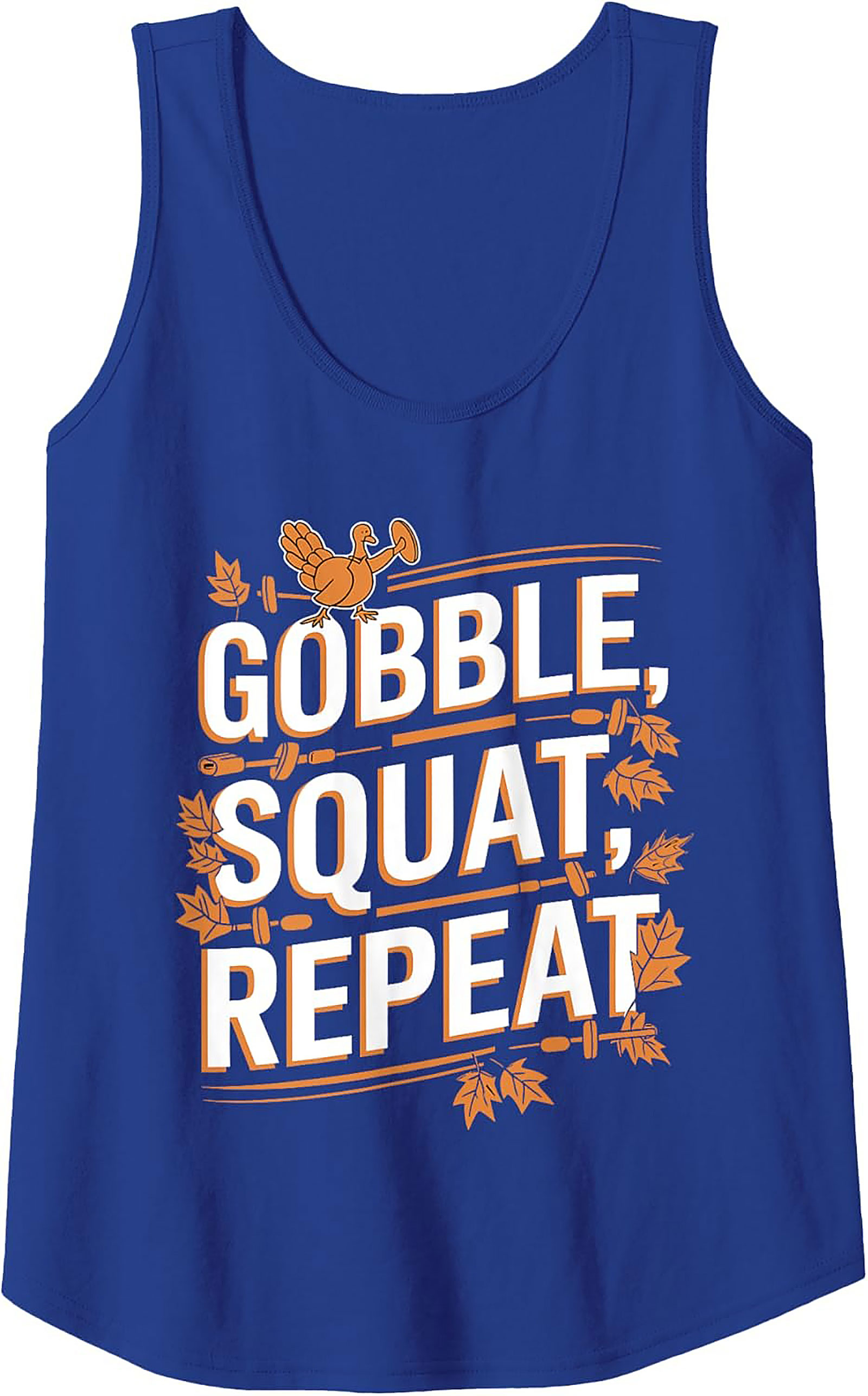 Gobble Squat Repeat Tank Top | Thanksgiving Fitness Gym Tee