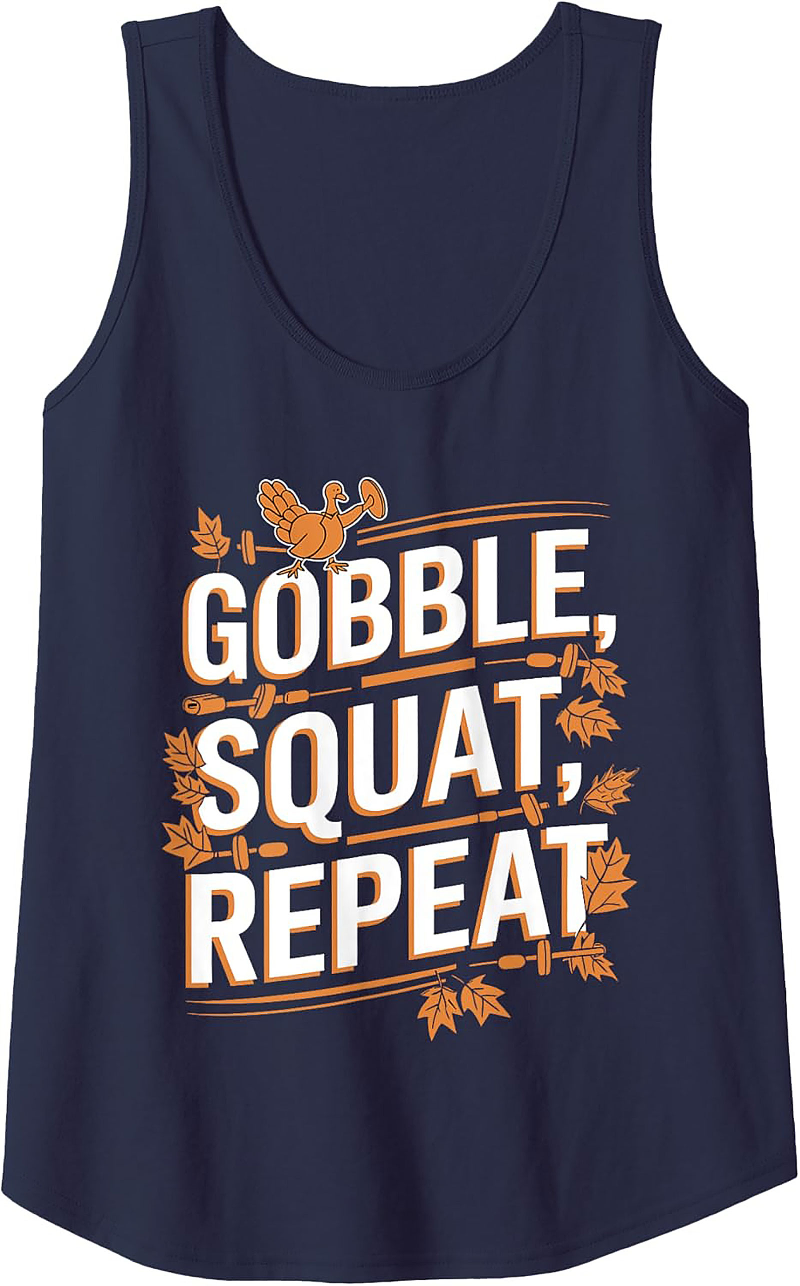 Gobble Squat Repeat Tank Top | Thanksgiving Fitness Gym Tee