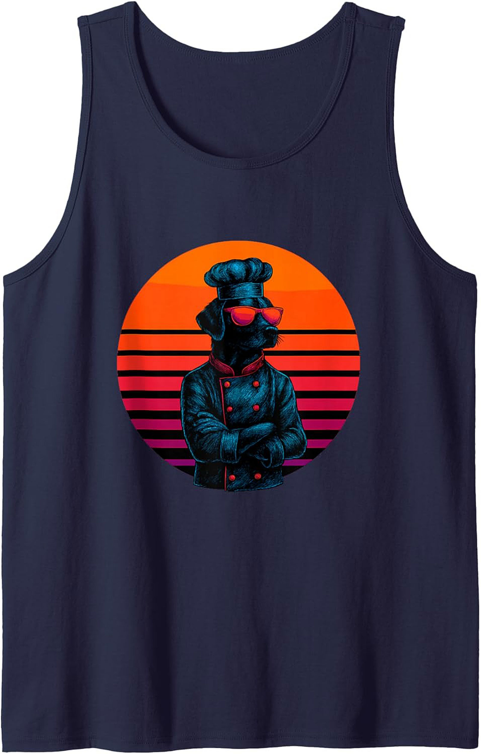 Chef Dog Tank Top Retro Graphic Sleeveless Shirt Gift