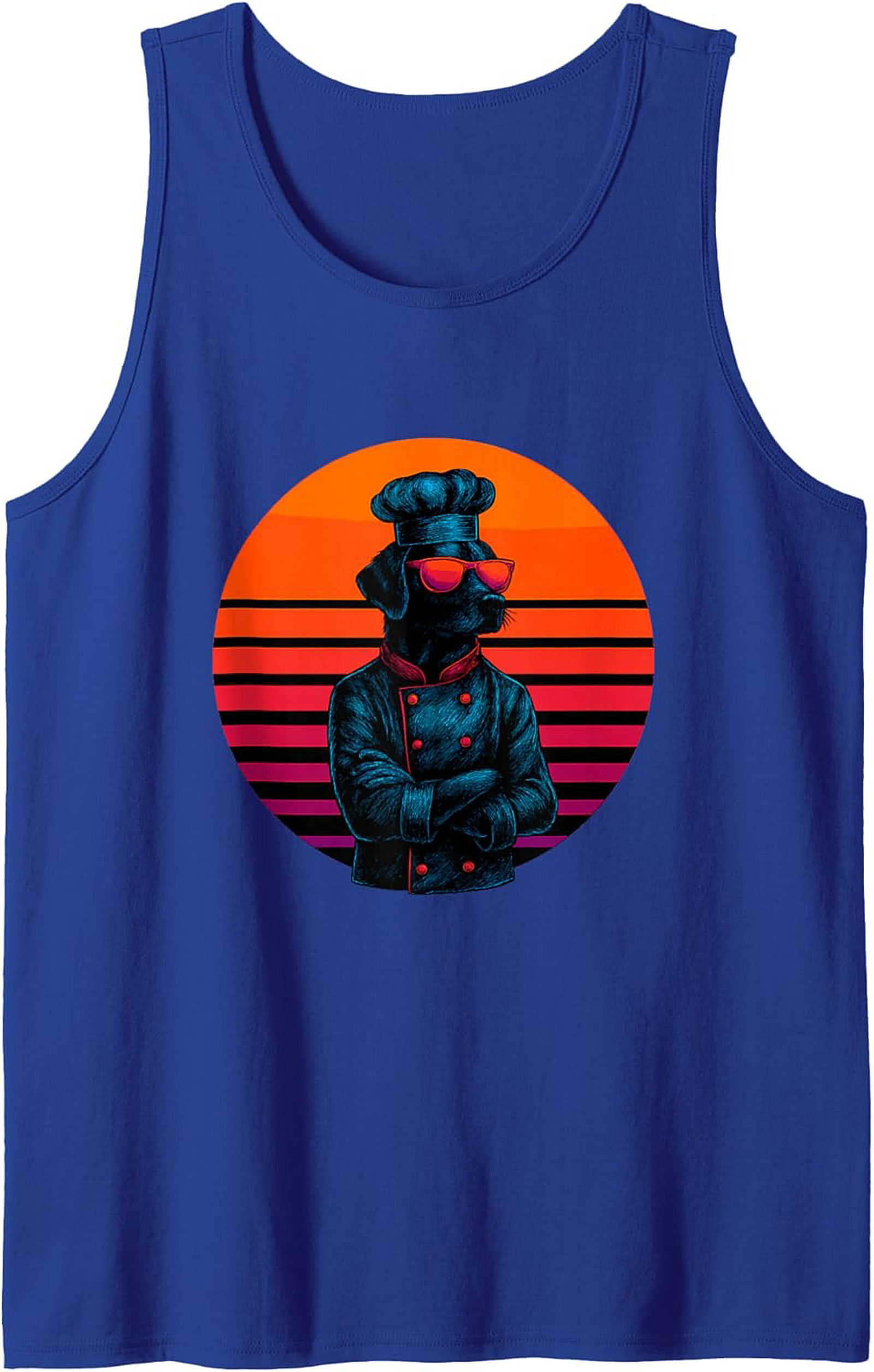 Chef Dog Tank Top Retro Graphic Sleeveless Shirt Gift