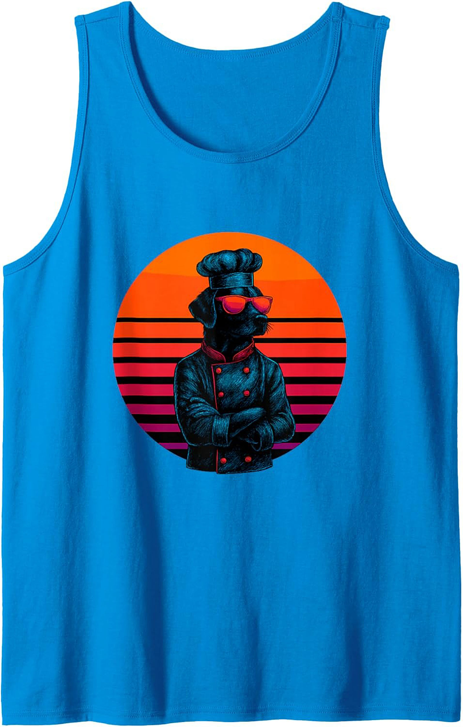 Chef Dog Tank Top Retro Graphic Sleeveless Shirt Gift