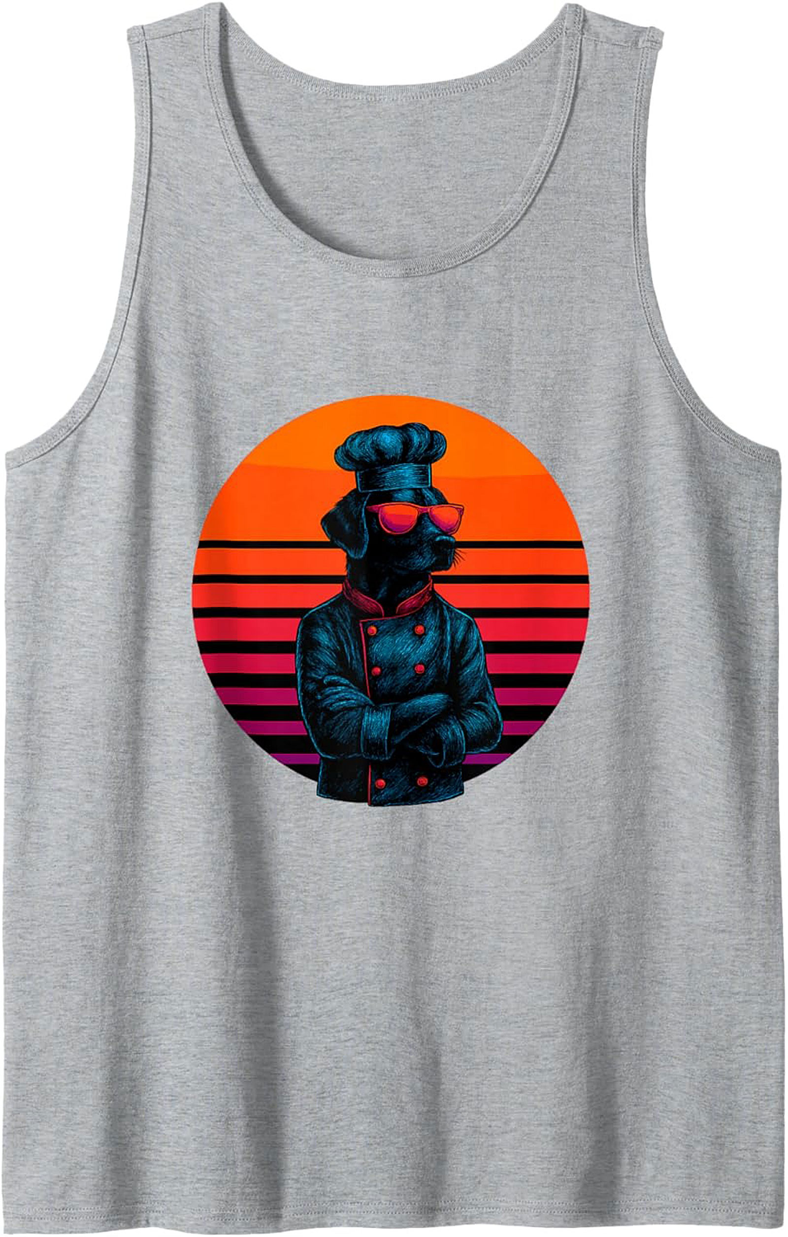 Chef Dog Tank Top Retro Graphic Sleeveless Shirt Gift