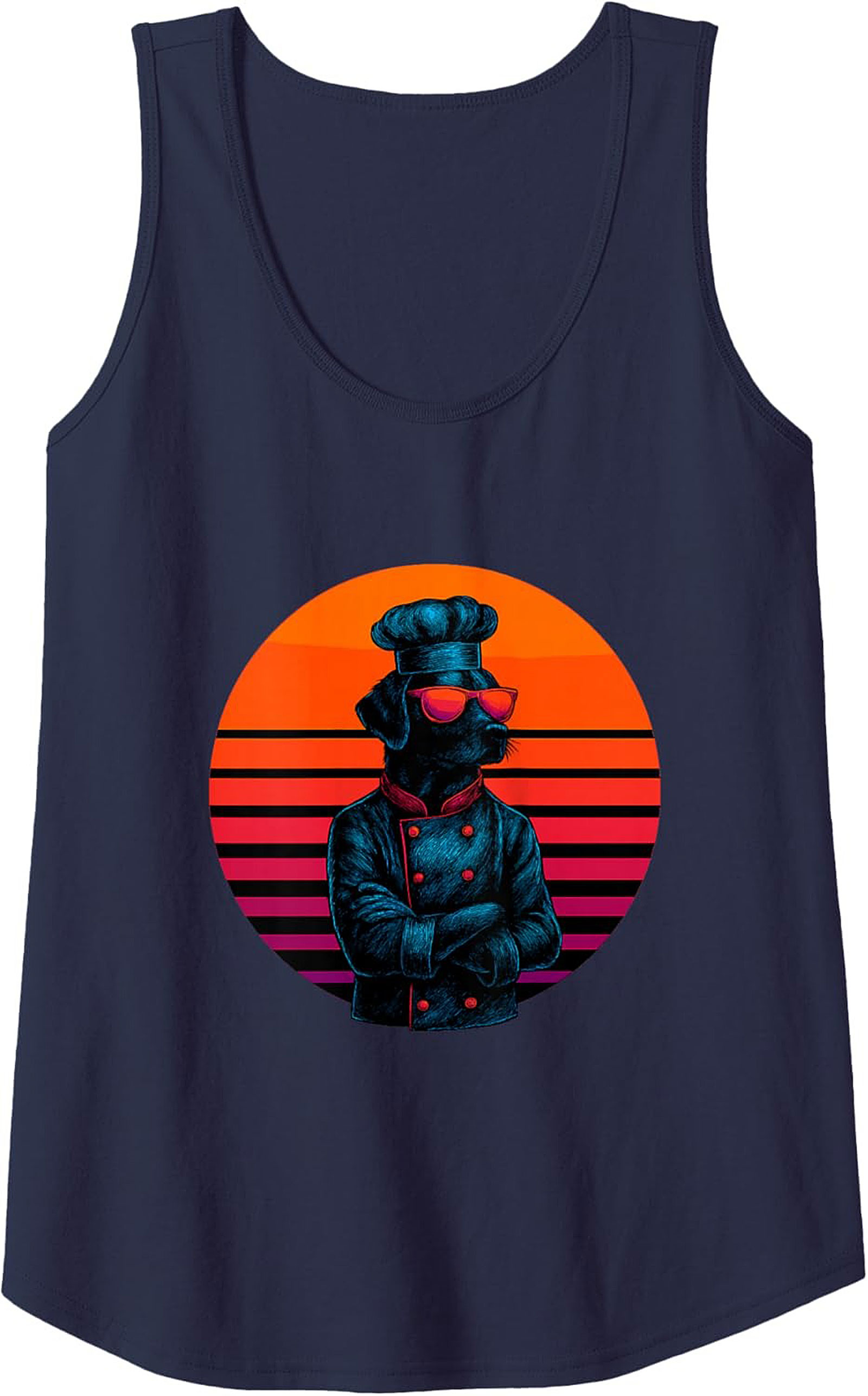 Chef Dog Tank Top Retro Graphic Sleeveless Shirt Gift