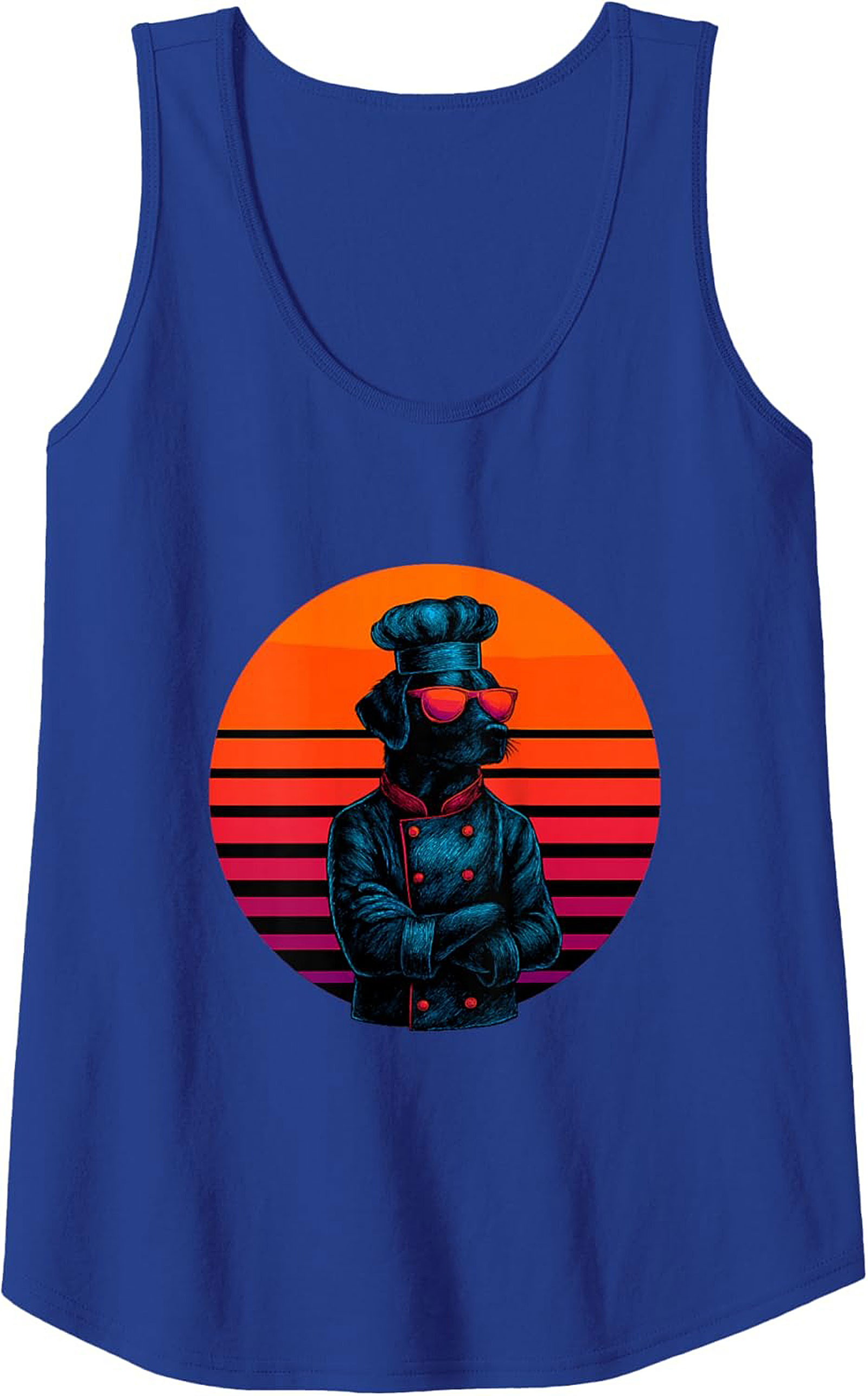 Chef Dog Tank Top Retro Graphic Sleeveless Shirt Gift