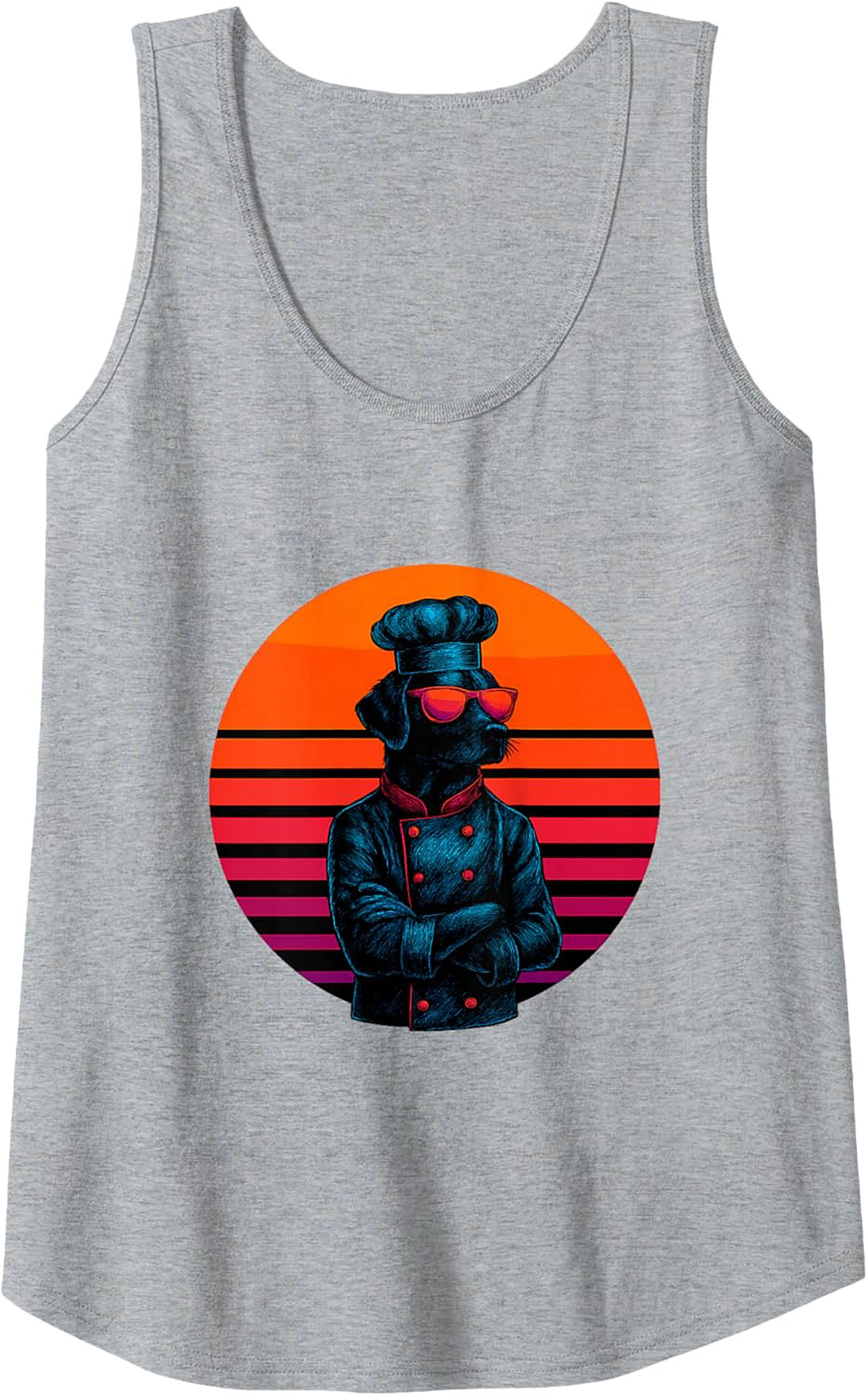 Chef Dog Tank Top Retro Graphic Sleeveless Shirt Gift