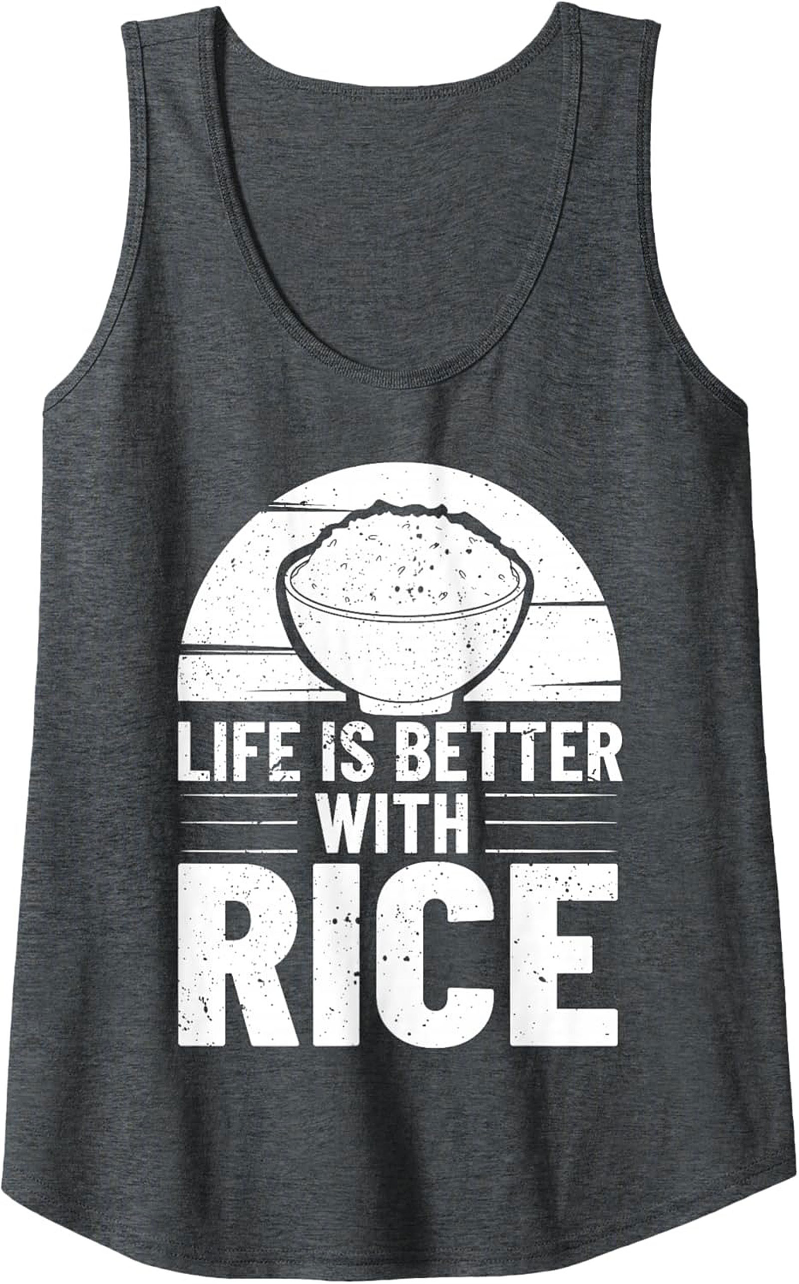 Life Is Better With Rice Graphic Tank Sleeveless Shirt