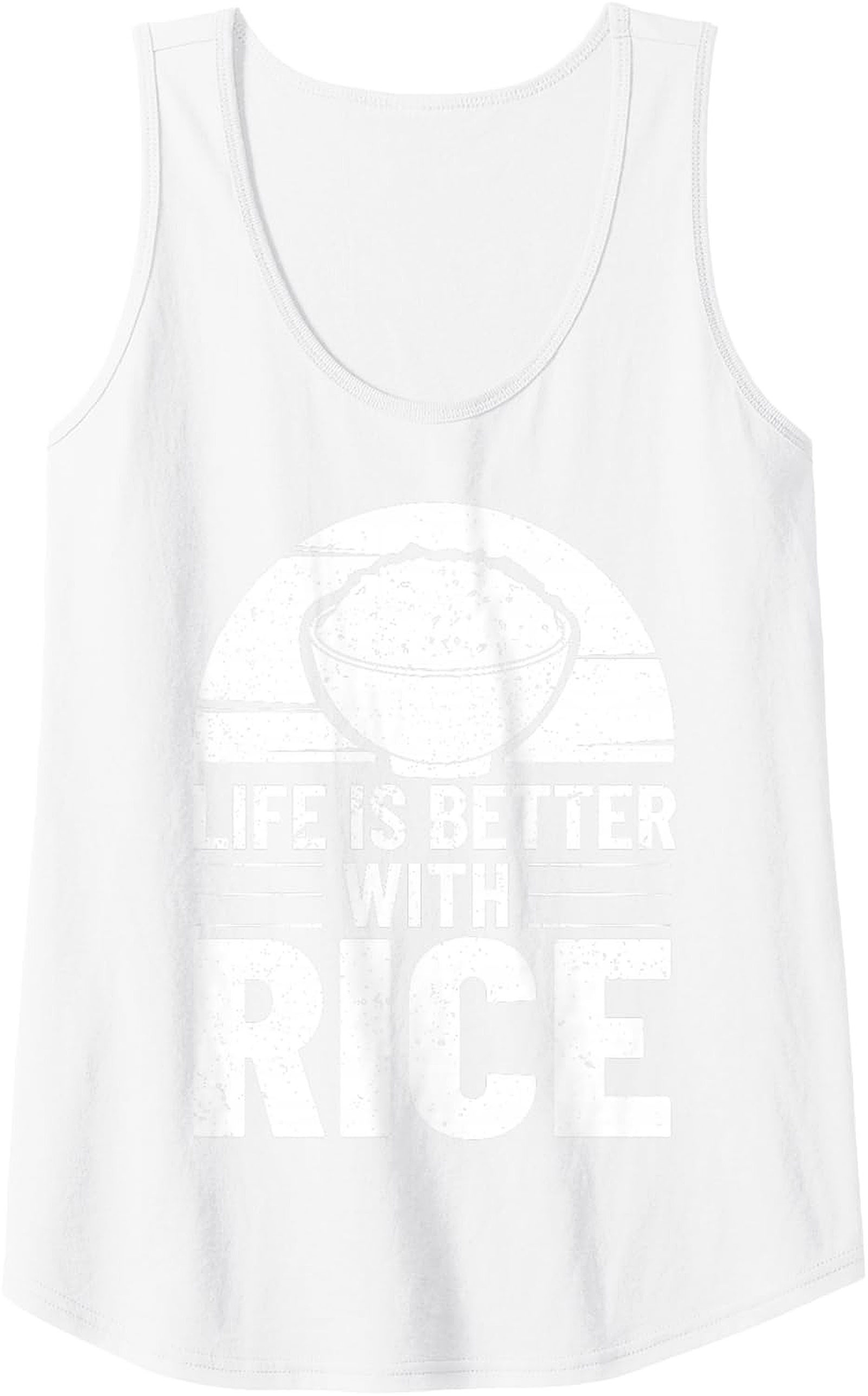 Life Is Better With Rice Graphic Tank Sleeveless Shirt