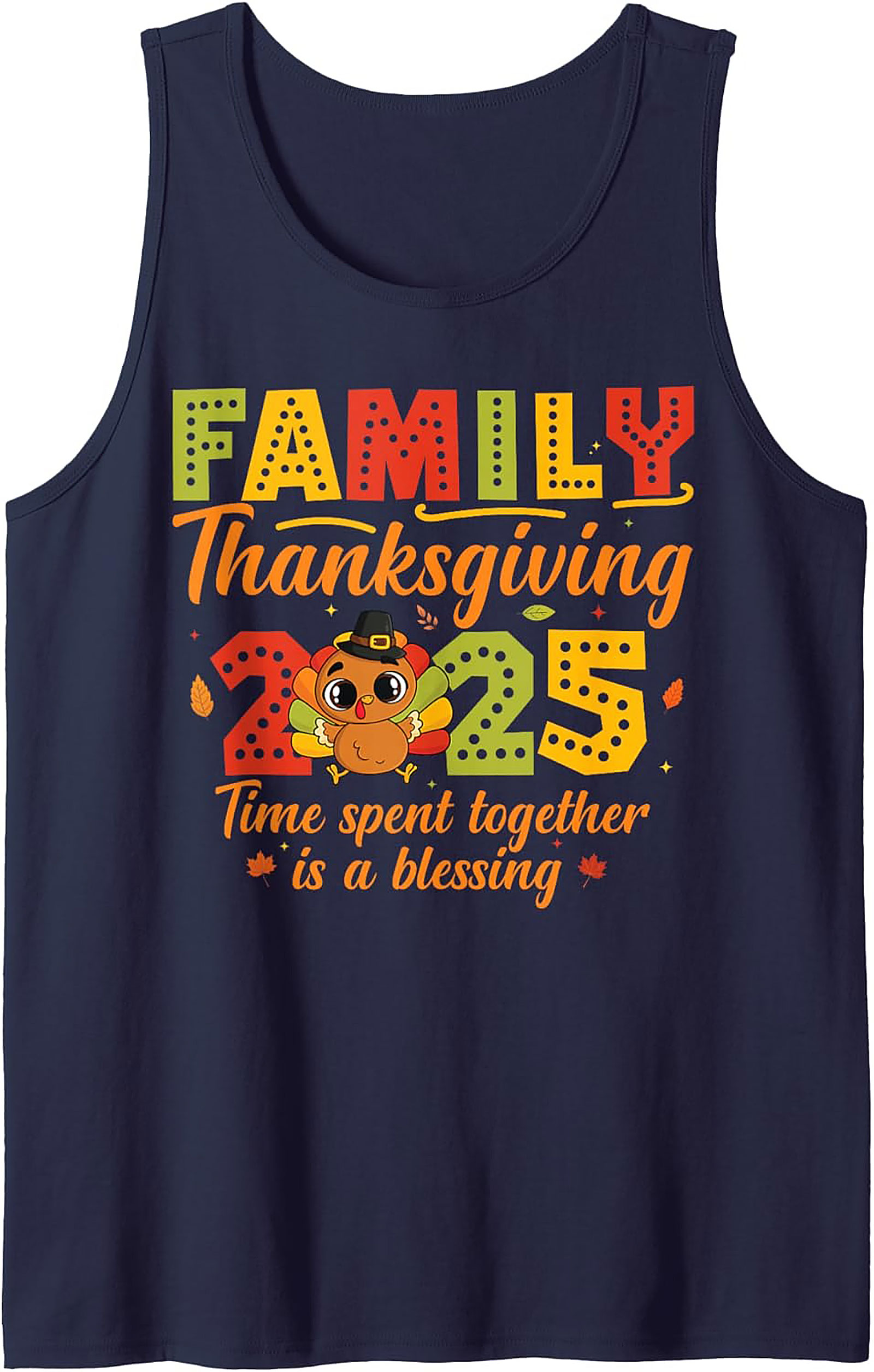 Family Thanksgiving 2025 Tank Top | Cute Turkey Graphic