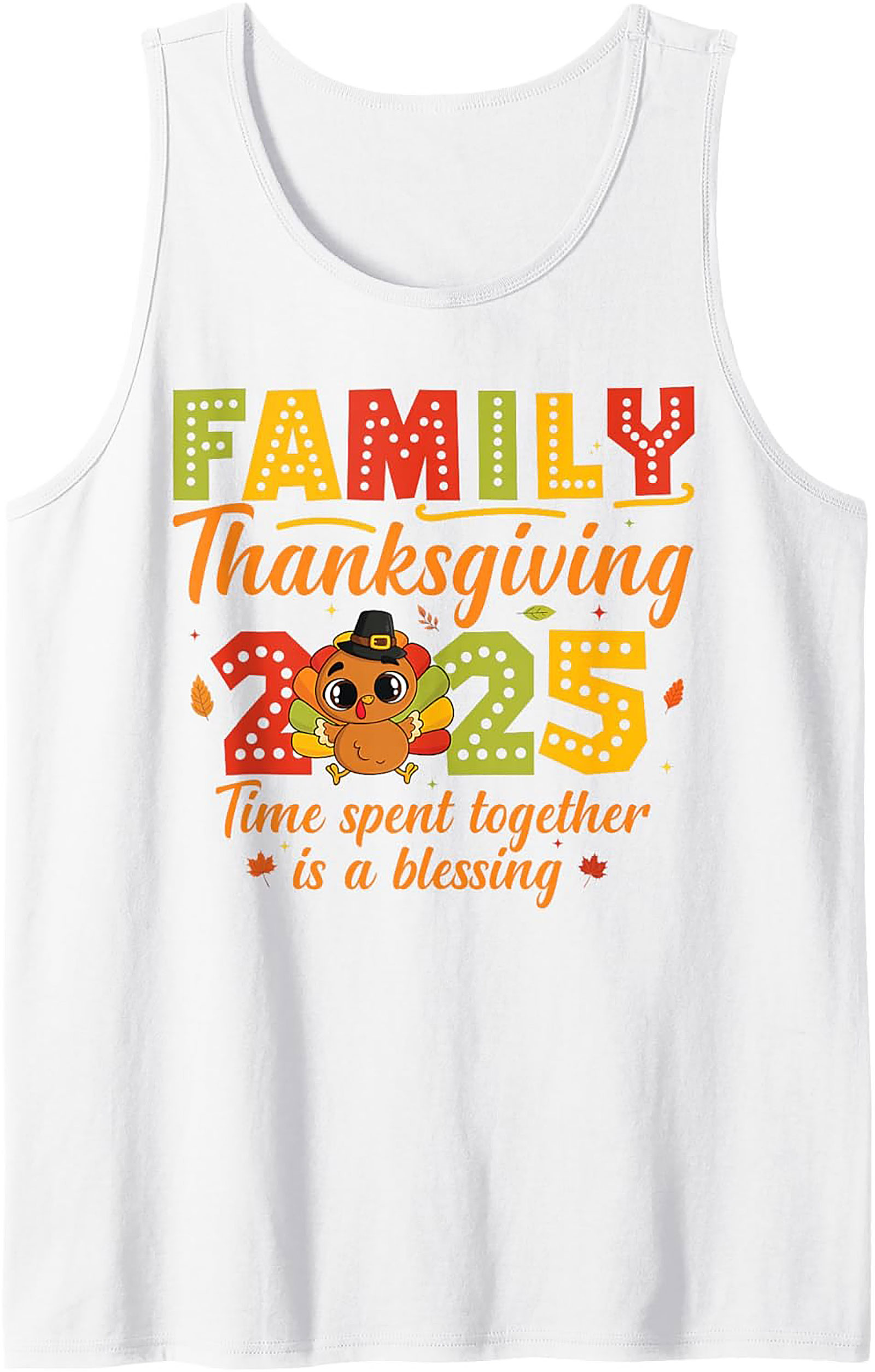 Family Thanksgiving 2025 Tank Top | Cute Turkey Graphic