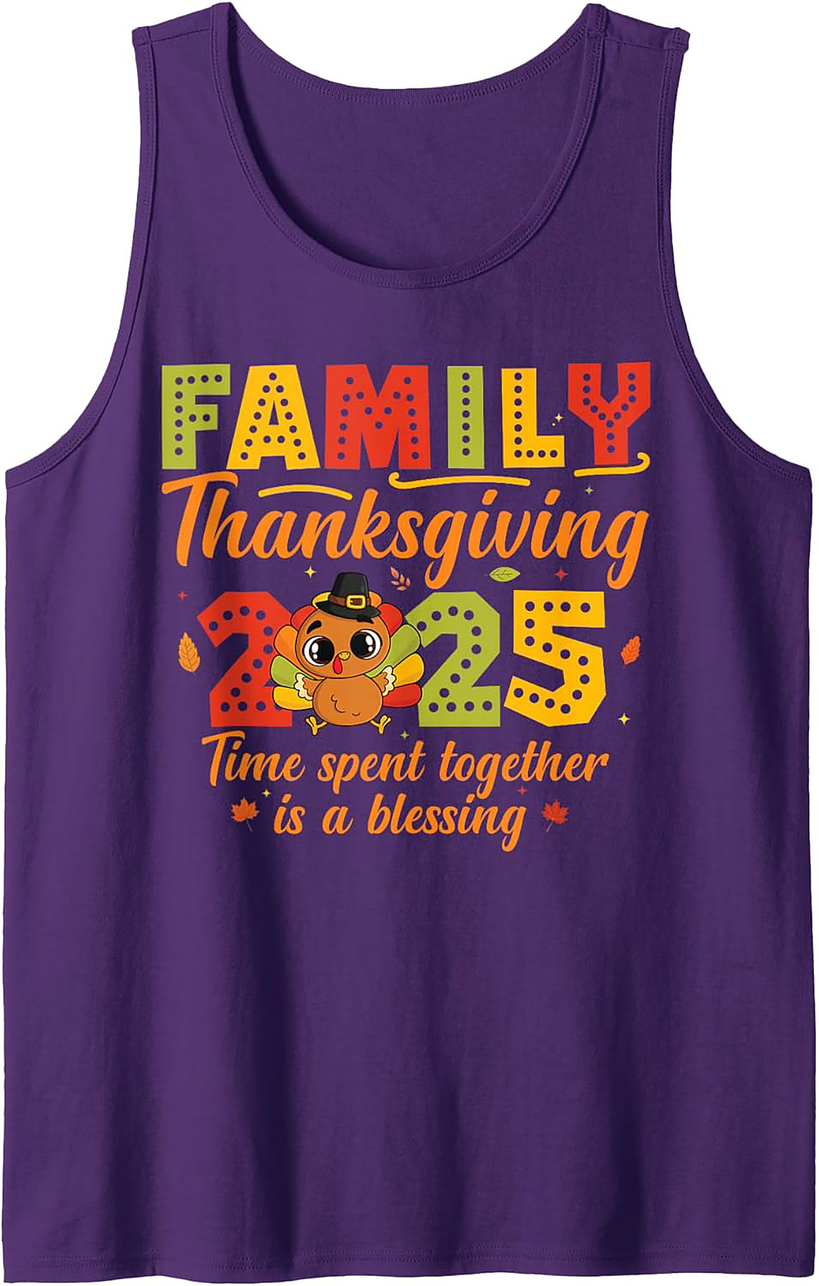Family Thanksgiving 2025 Tank Top | Cute Turkey Graphic