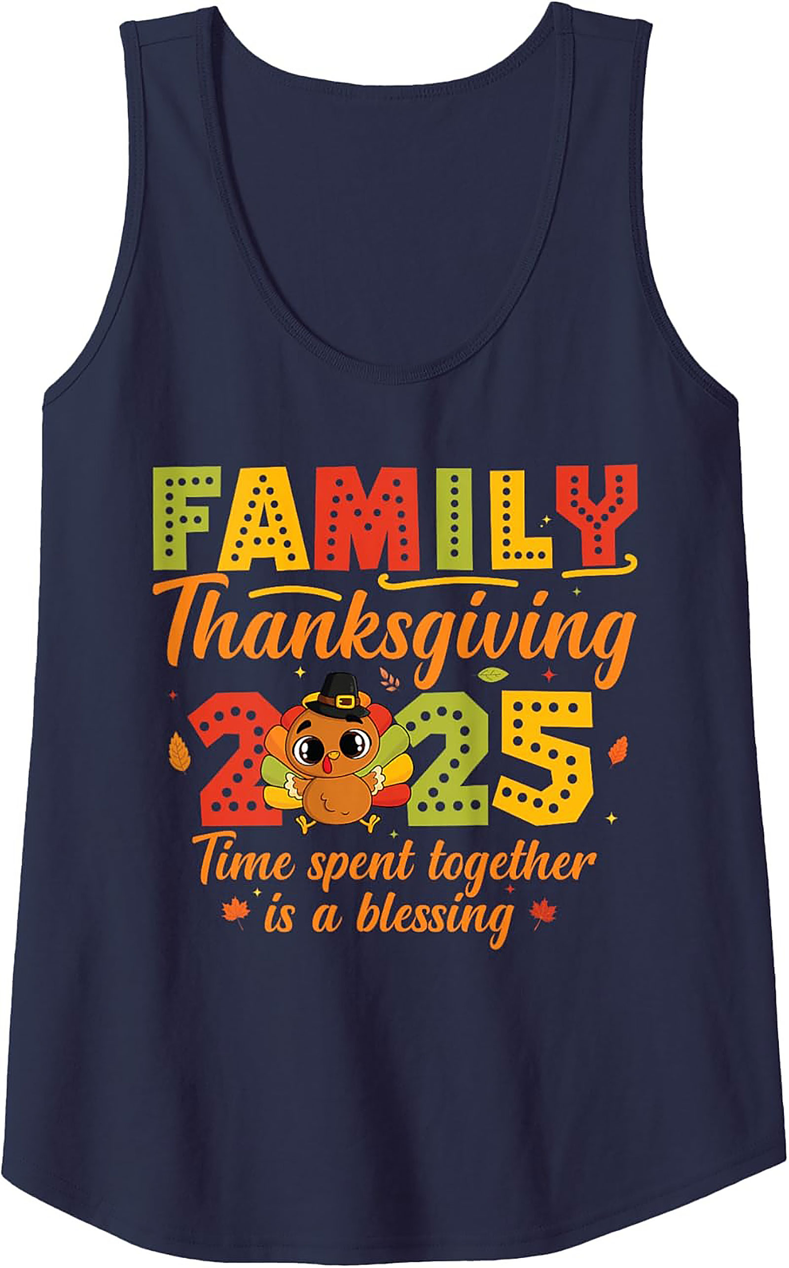 Family Thanksgiving 2025 Tank Top | Cute Turkey Graphic