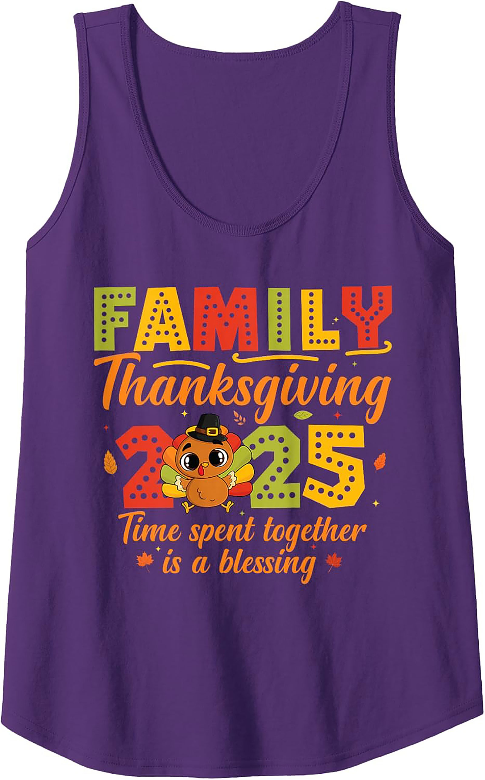 Family Thanksgiving 2025 Tank Top | Cute Turkey Graphic