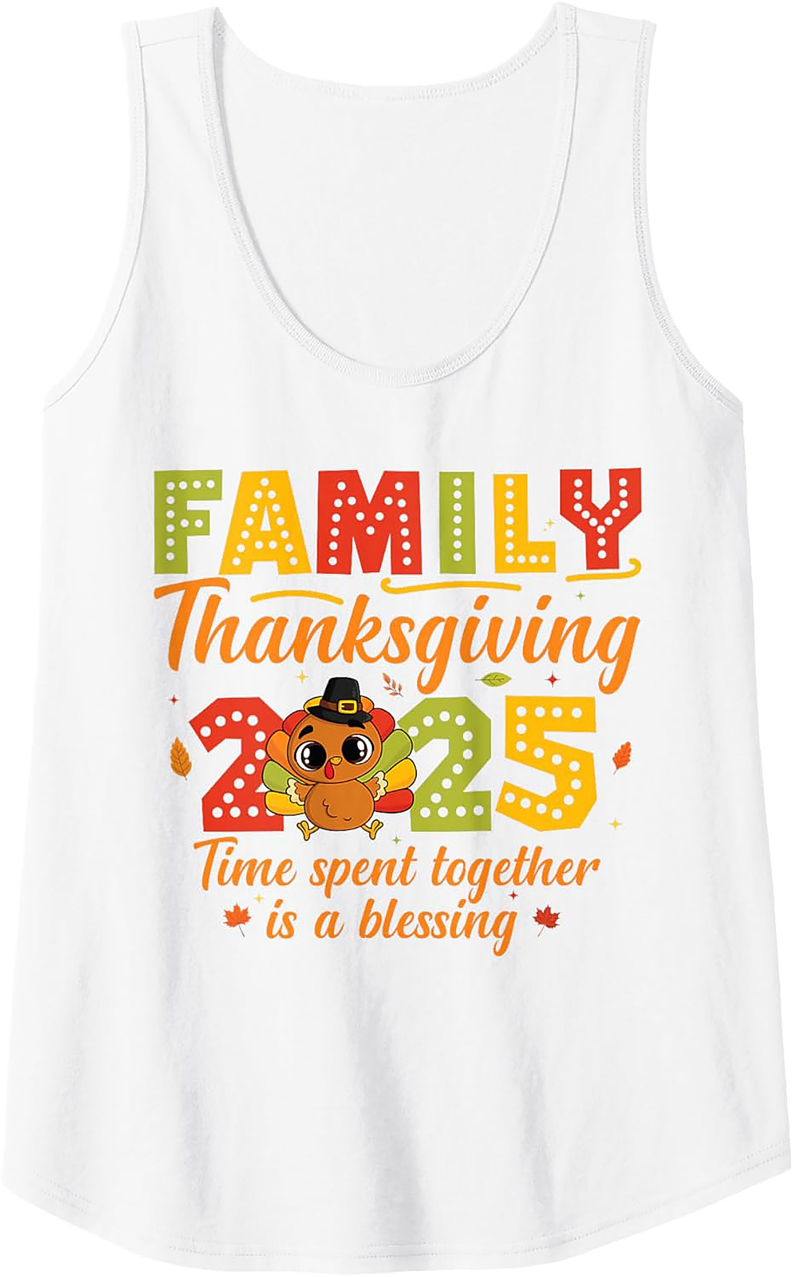 Family Thanksgiving 2025 Tank Top | Cute Turkey Graphic