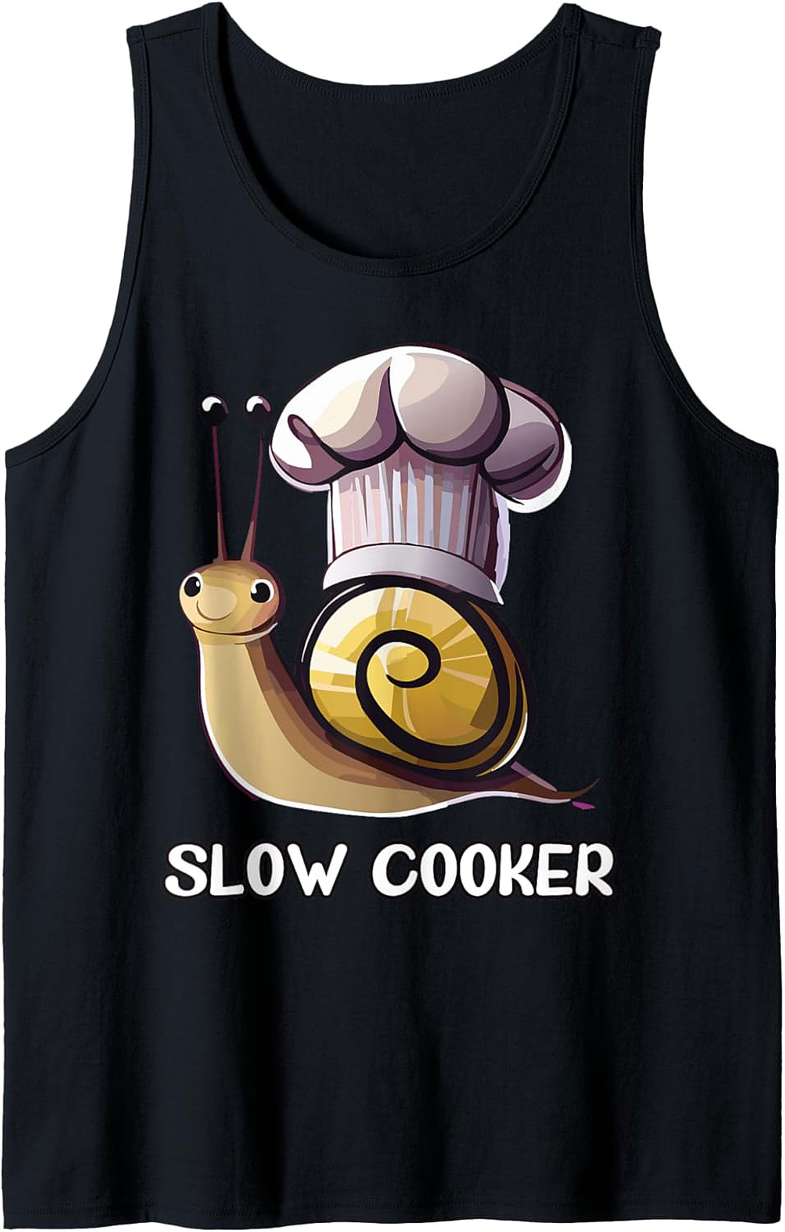 Funny Slow Cooker Graphic Tank Top Chef Snail Unisex Sleeveless