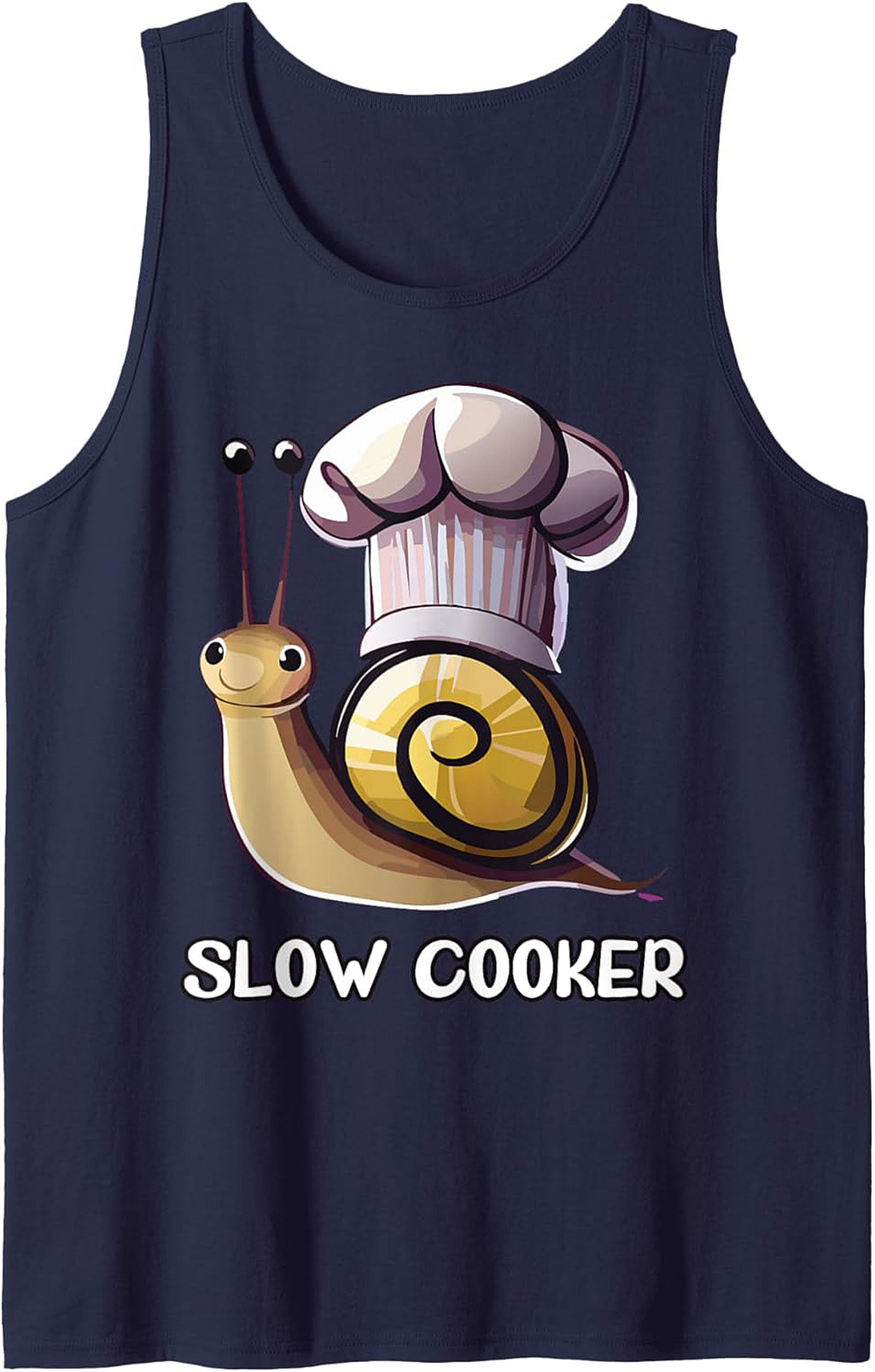 Funny Slow Cooker Graphic Tank Top Chef Snail Unisex Sleeveless
