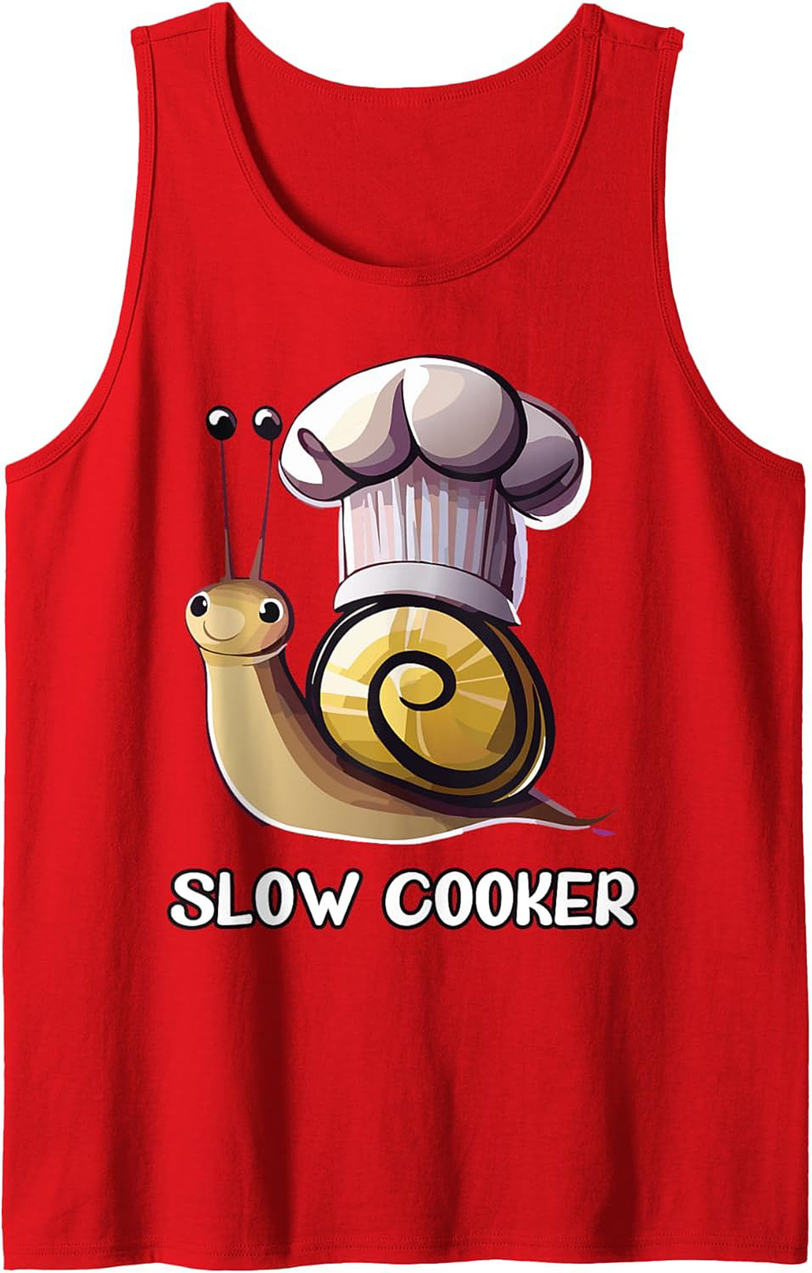 Funny Slow Cooker Graphic Tank Top Chef Snail Unisex Sleeveless