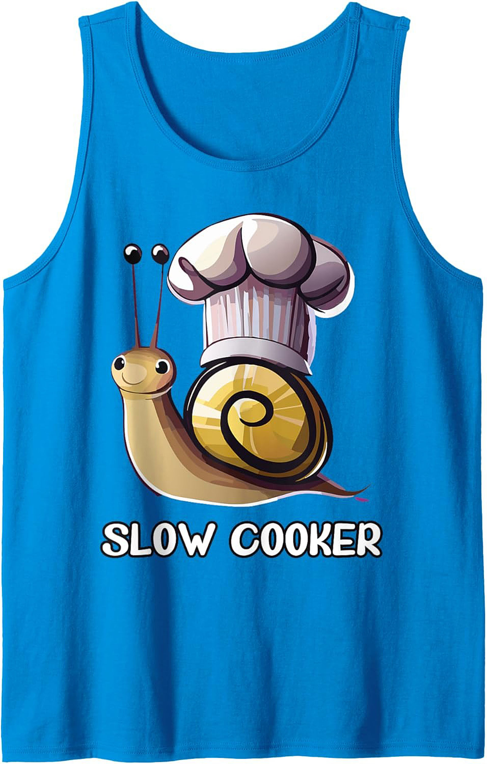 Funny Slow Cooker Graphic Tank Top Chef Snail Unisex Sleeveless