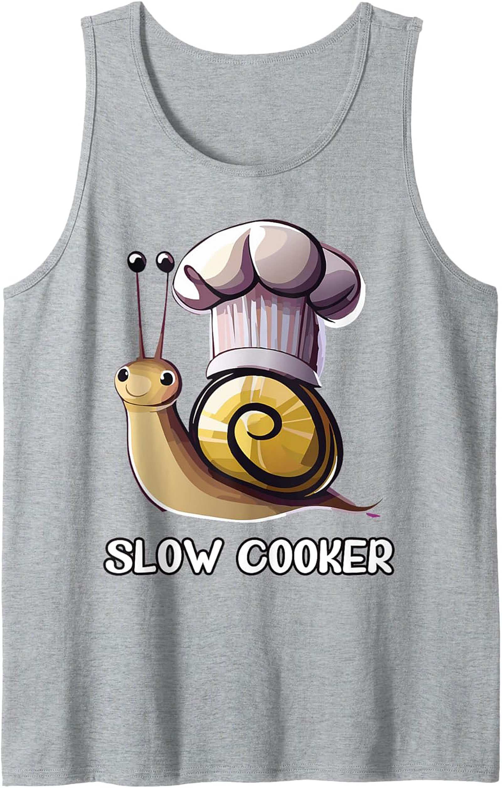 Funny Slow Cooker Graphic Tank Top Chef Snail Unisex Sleeveless