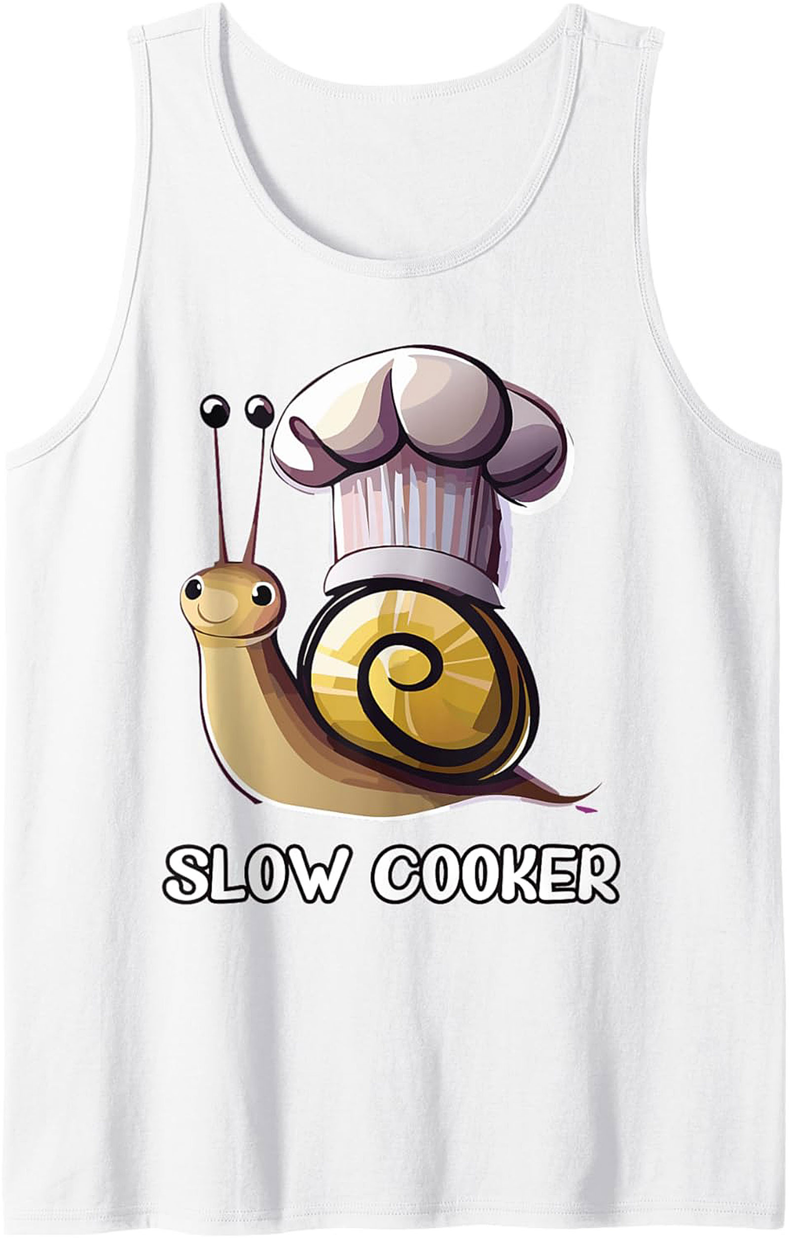 Funny Slow Cooker Graphic Tank Top Chef Snail Unisex Sleeveless
