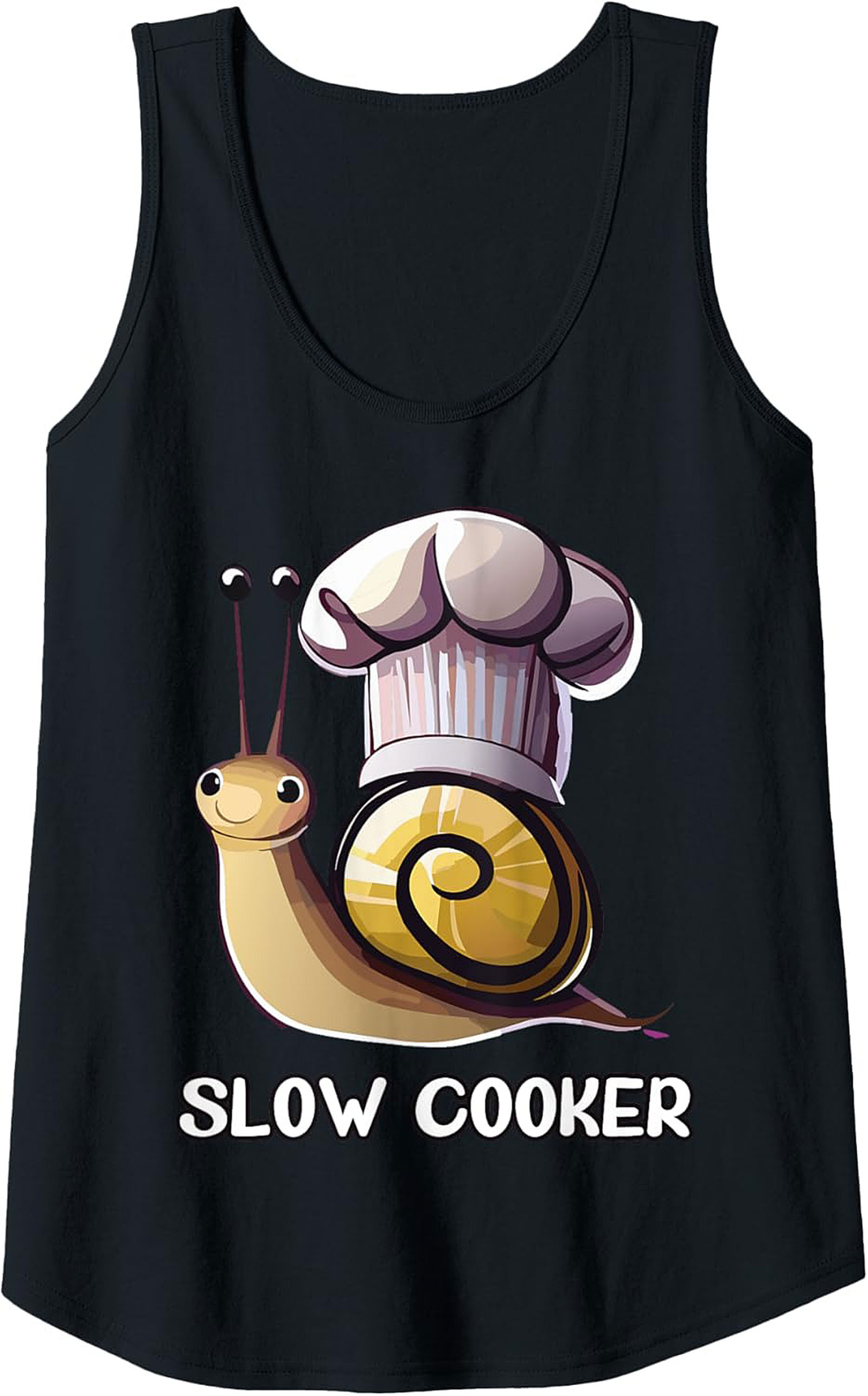 Funny Slow Cooker Graphic Tank Top Chef Snail Unisex Sleeveless