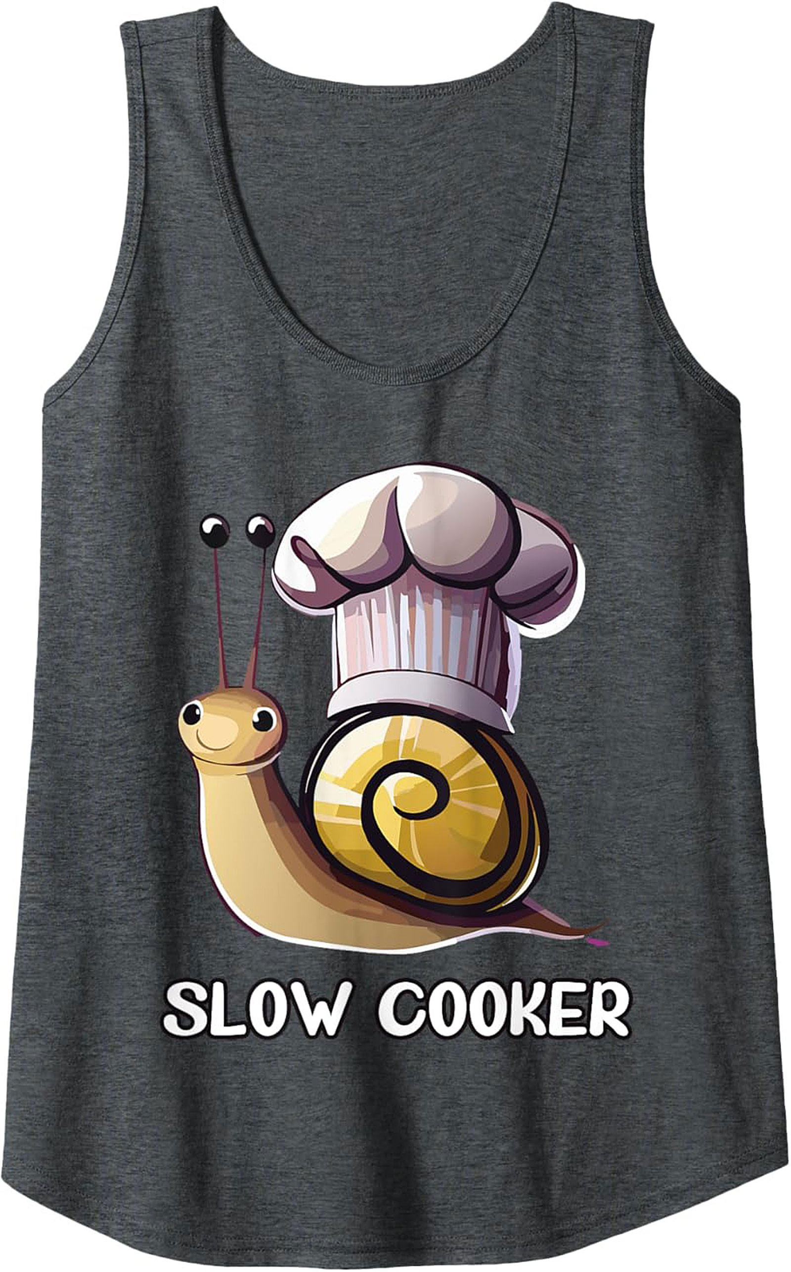Funny Slow Cooker Graphic Tank Top Chef Snail Unisex Sleeveless