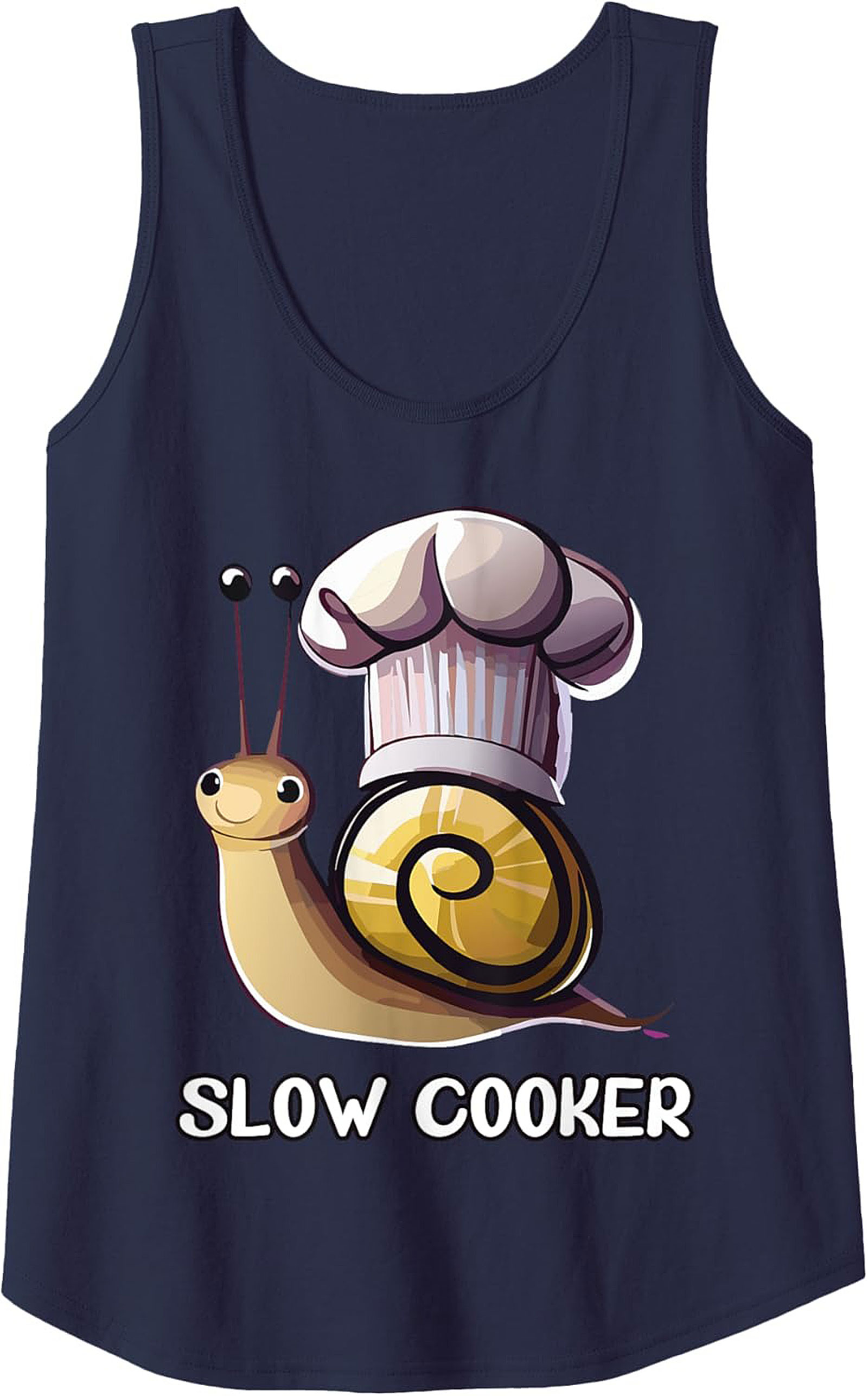 Funny Slow Cooker Graphic Tank Top Chef Snail Unisex Sleeveless