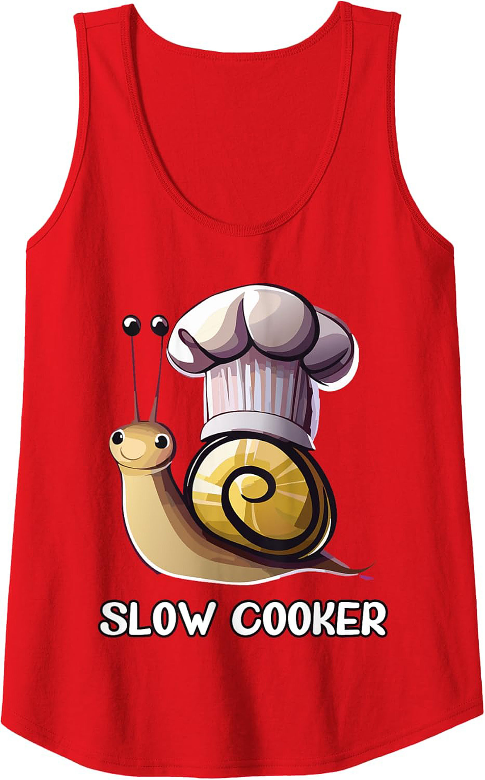 Funny Slow Cooker Graphic Tank Top Chef Snail Unisex Sleeveless
