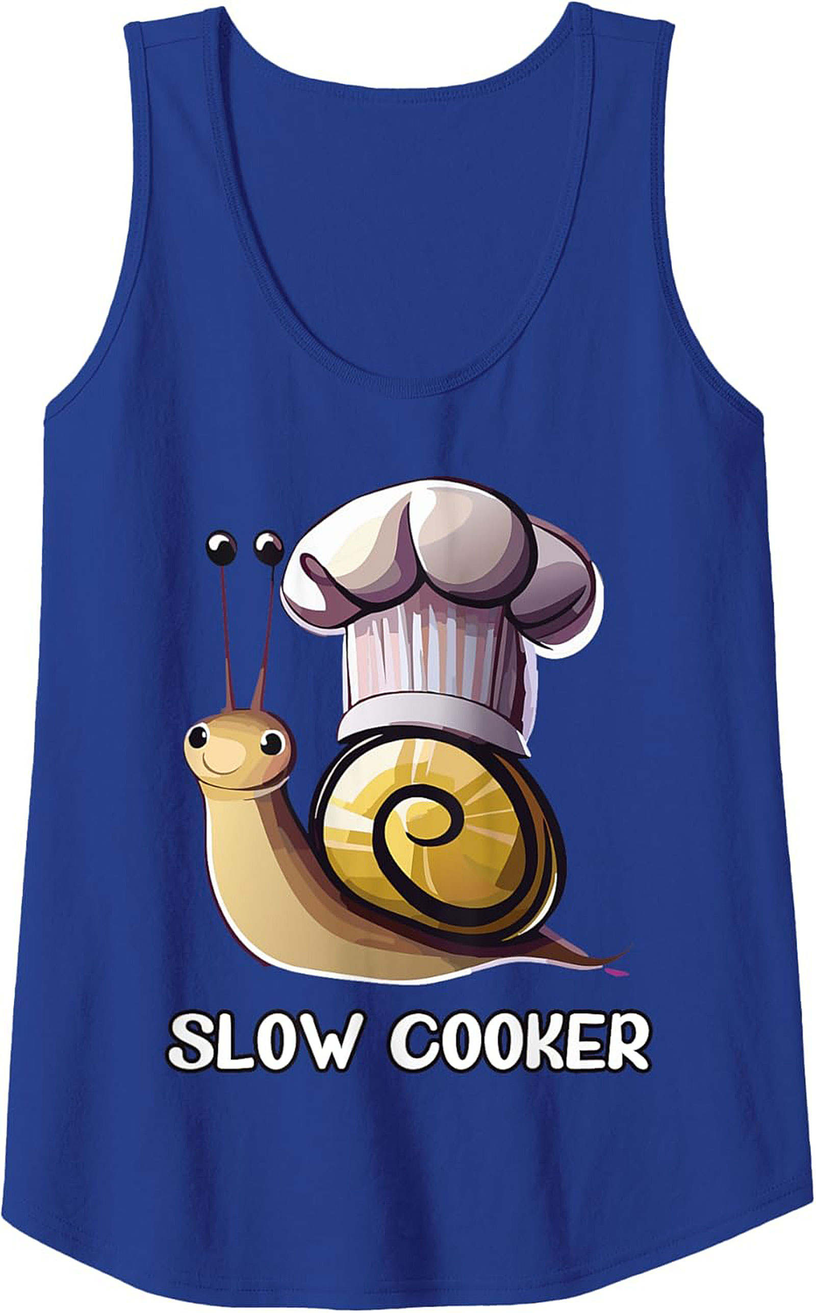 Funny Slow Cooker Graphic Tank Top Chef Snail Unisex Sleeveless