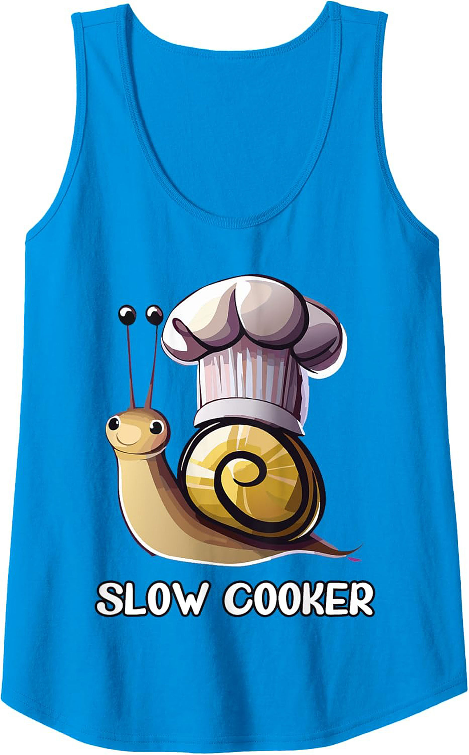 Funny Slow Cooker Graphic Tank Top Chef Snail Unisex Sleeveless