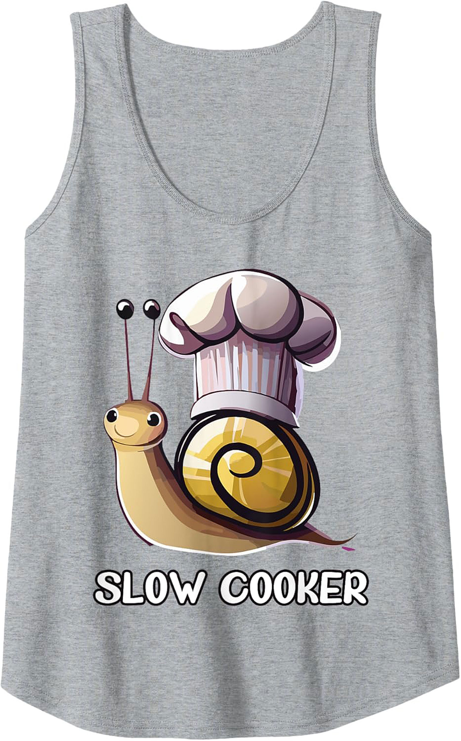 Funny Slow Cooker Graphic Tank Top Chef Snail Unisex Sleeveless