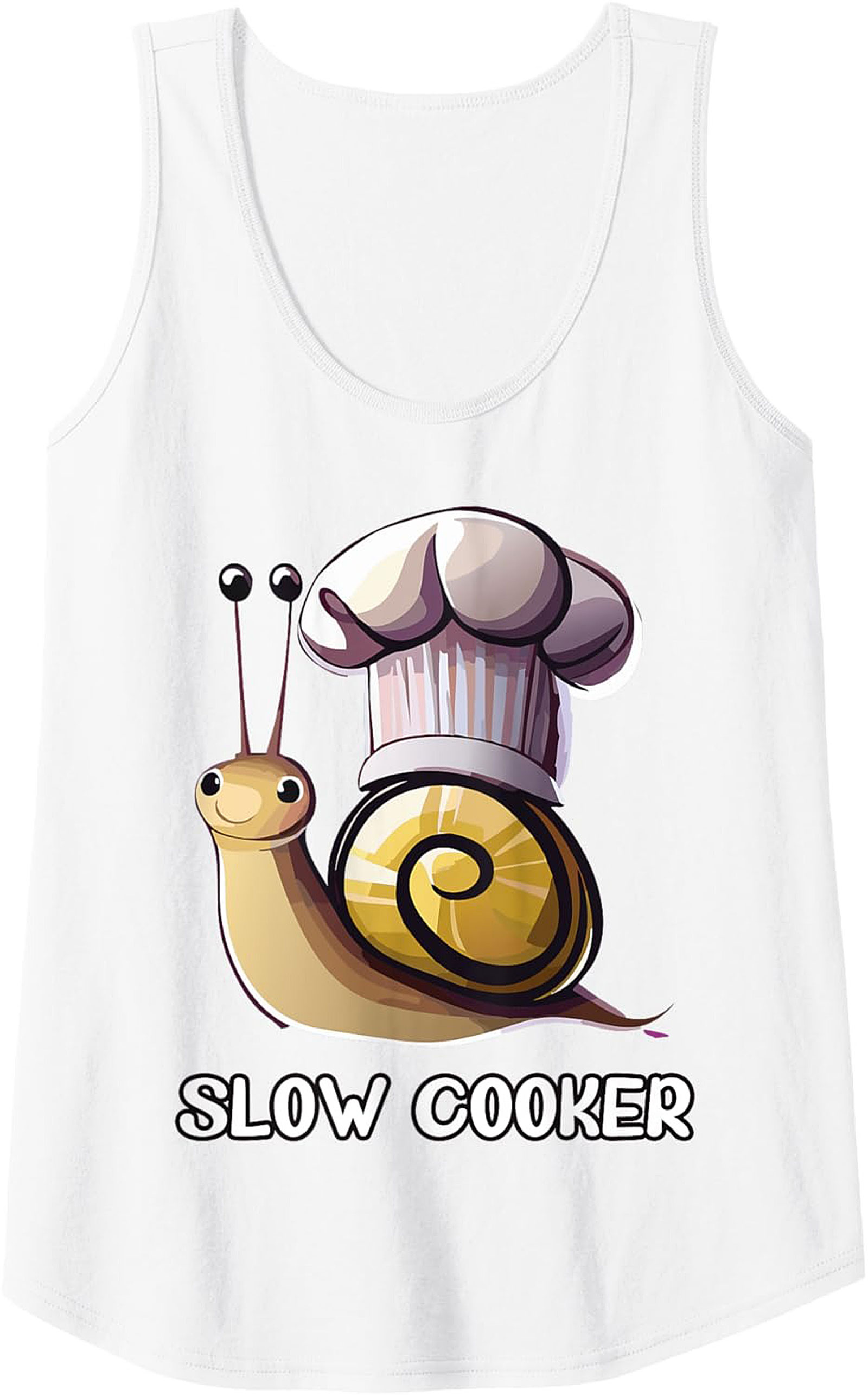 Funny Slow Cooker Graphic Tank Top Chef Snail Unisex Sleeveless