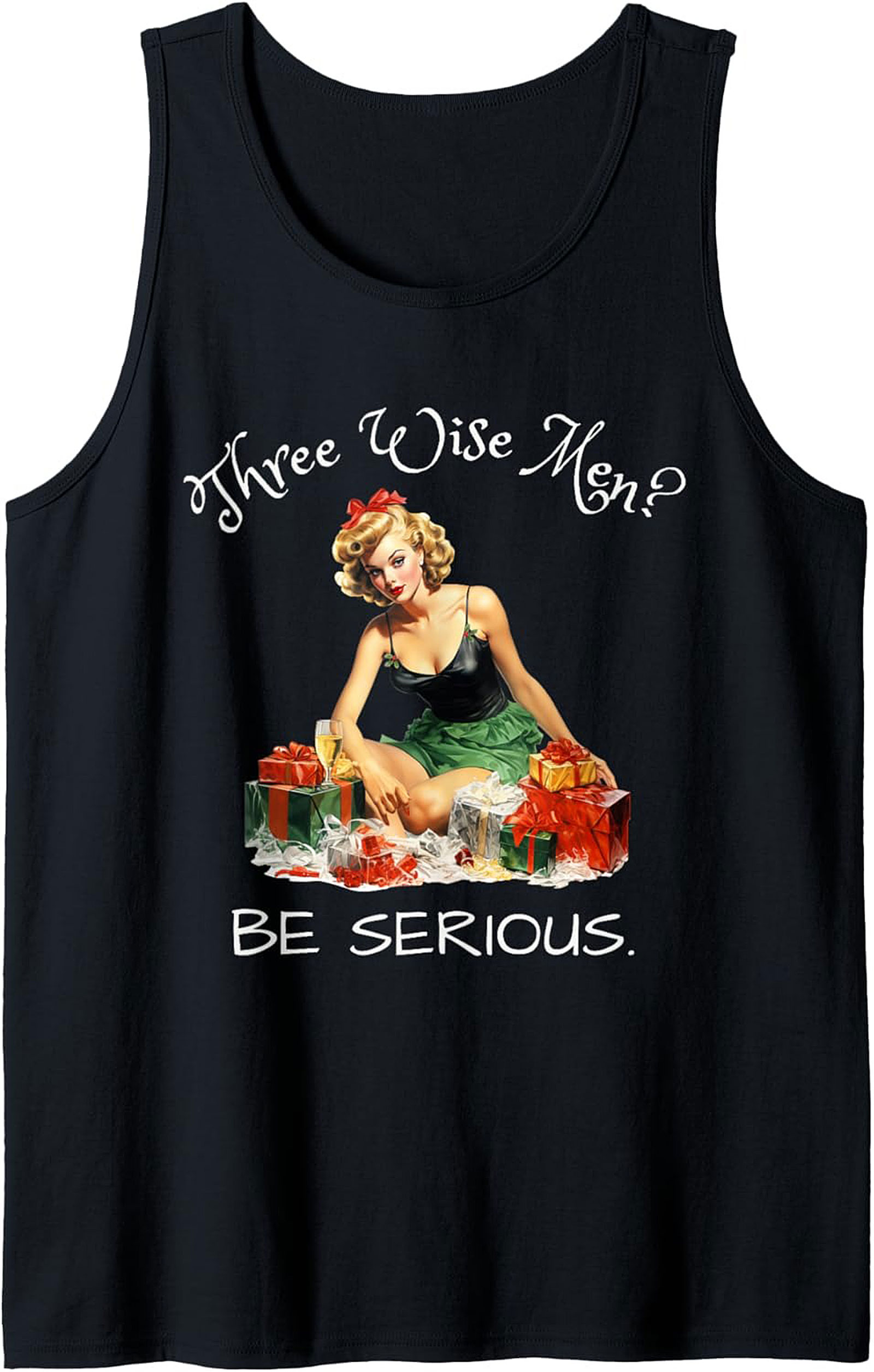 Sarcastic Christmas Graphic Tank Three Wise Men?