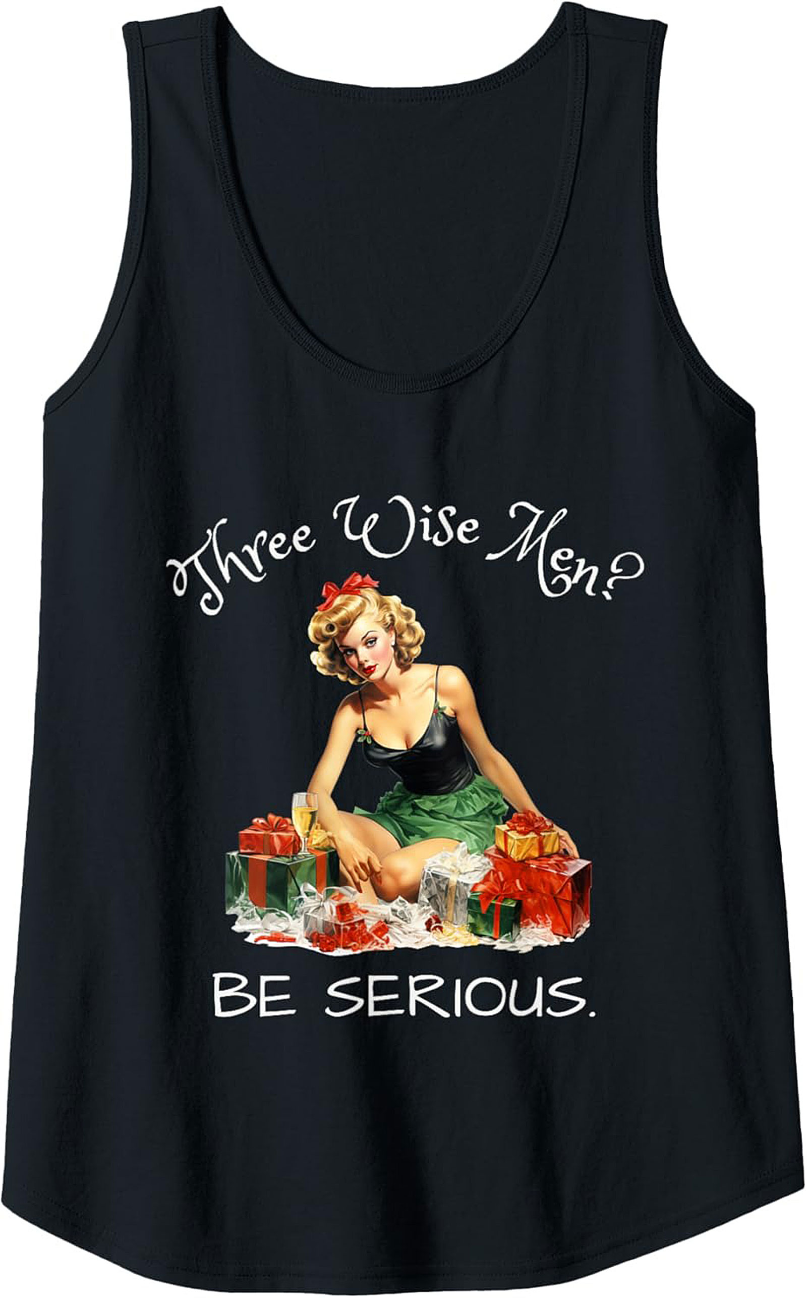 Sarcastic Christmas Graphic Tank Three Wise Men?